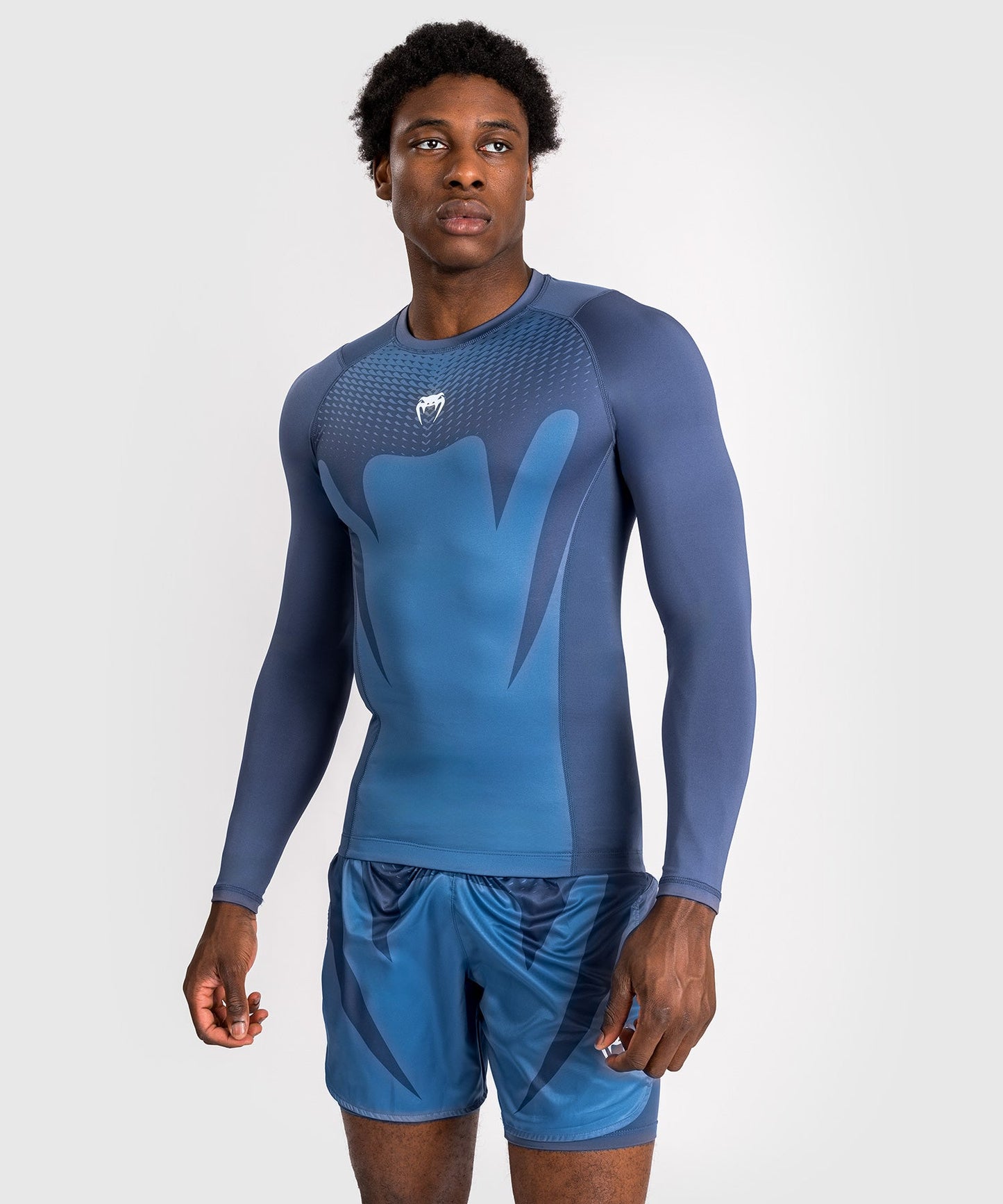 Venum Attack Men's Long Sleeve Rashguard - Navy Blue