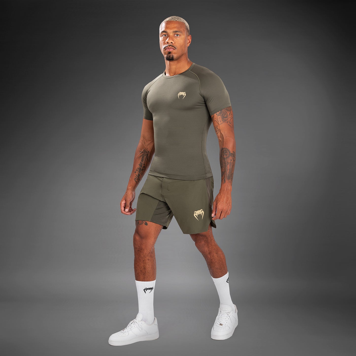 Venum Contender Men’s Short Sleeve Rashguard - Khaki