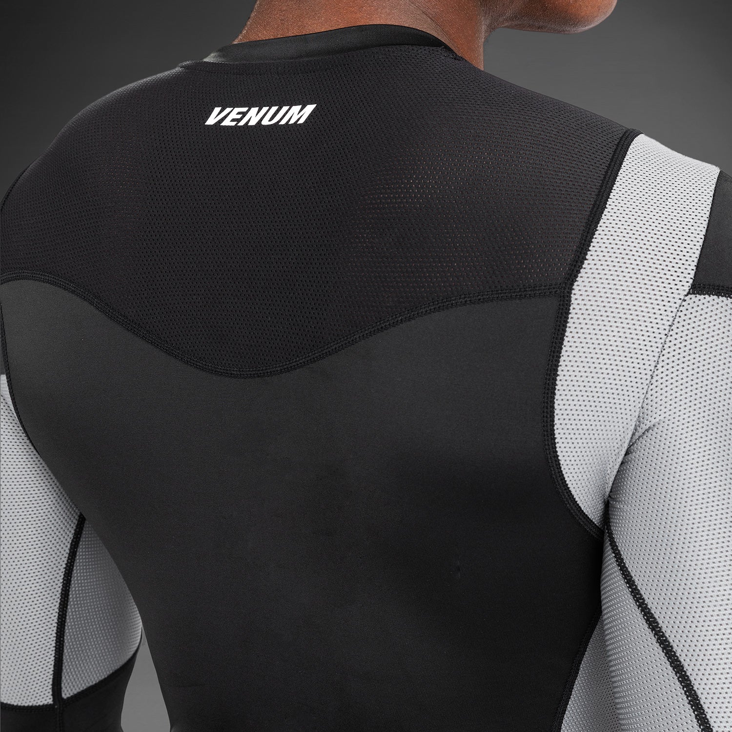 Venum Tempest Men's Long Sleeve Rashguard - Black/Grey