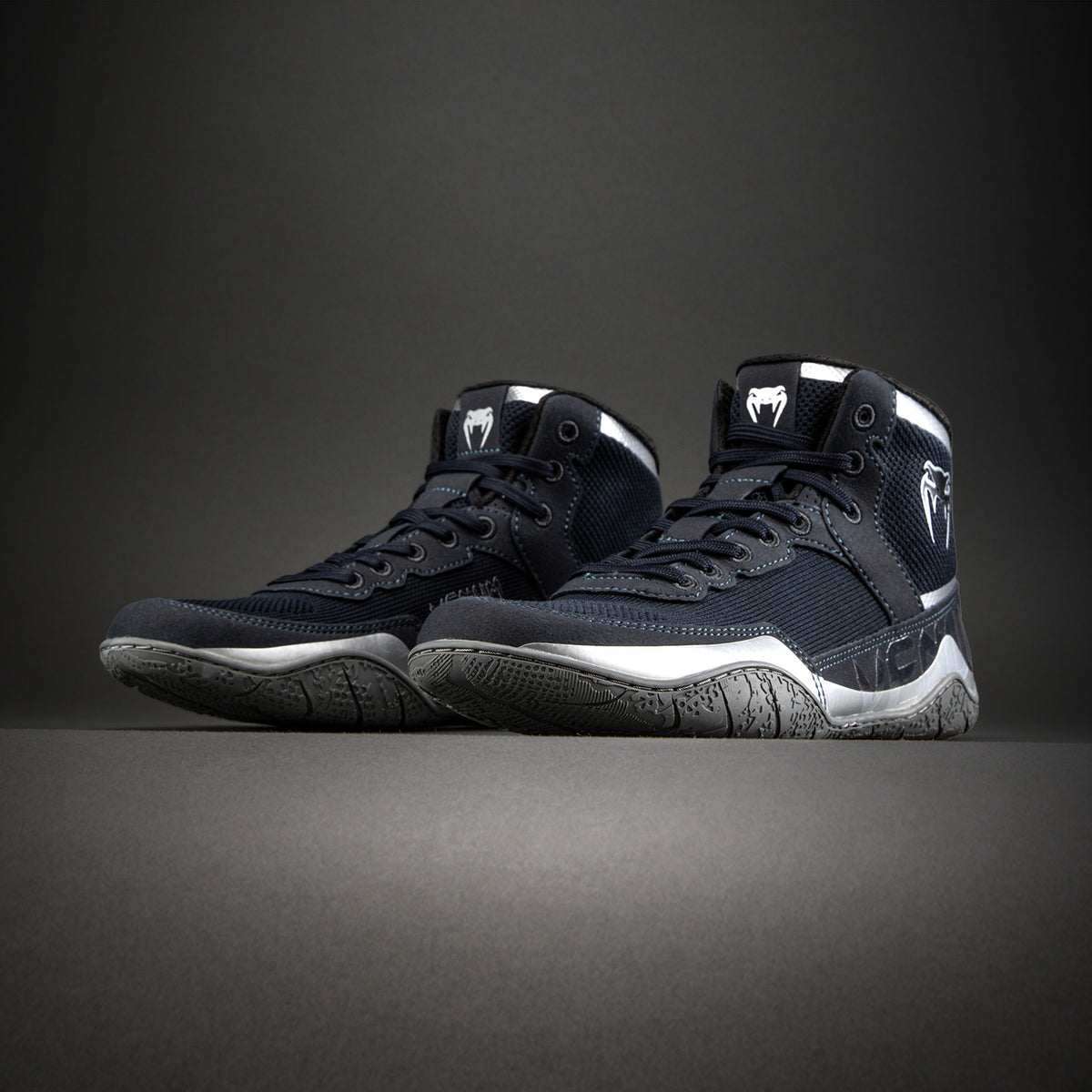 Venum Elite Wrestling Shoes - Navy Blue