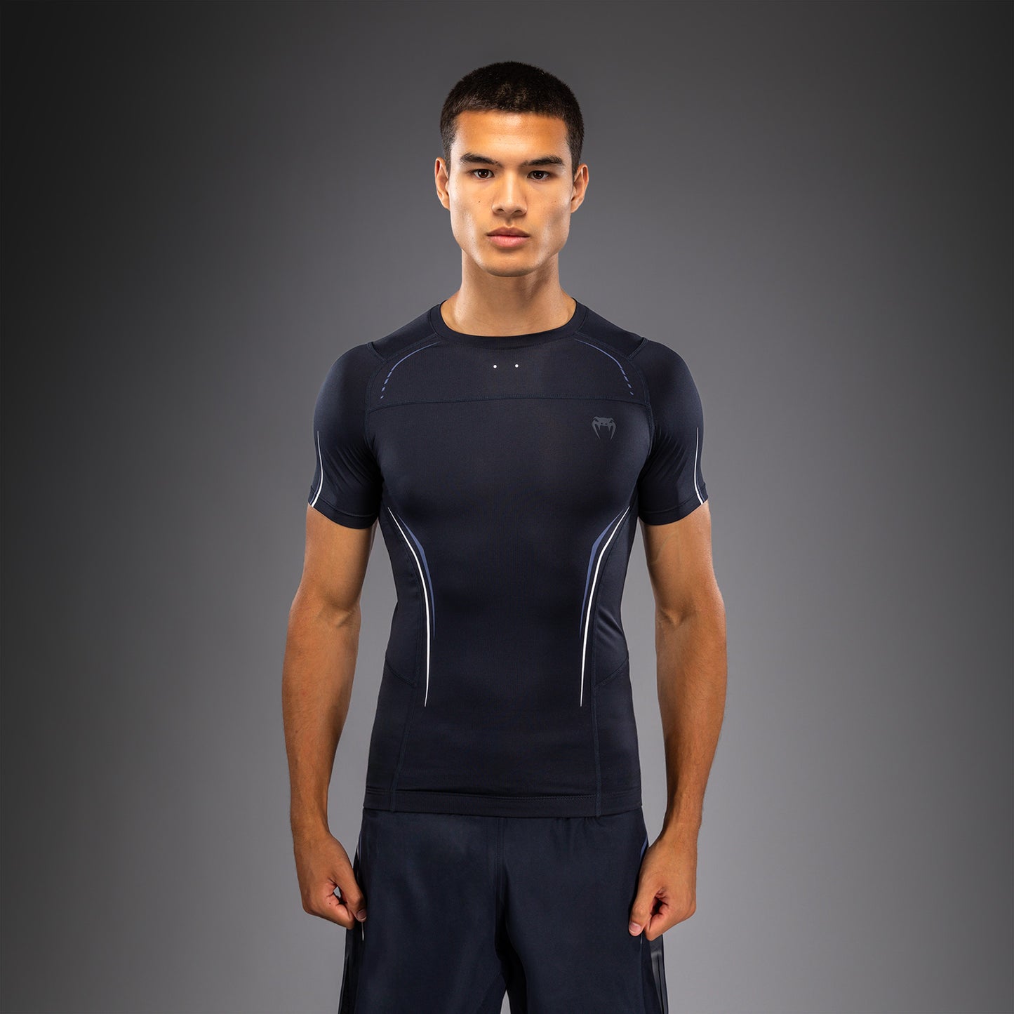 Venum G-Core Short Sleeve Rashguard - Navy Blue/White