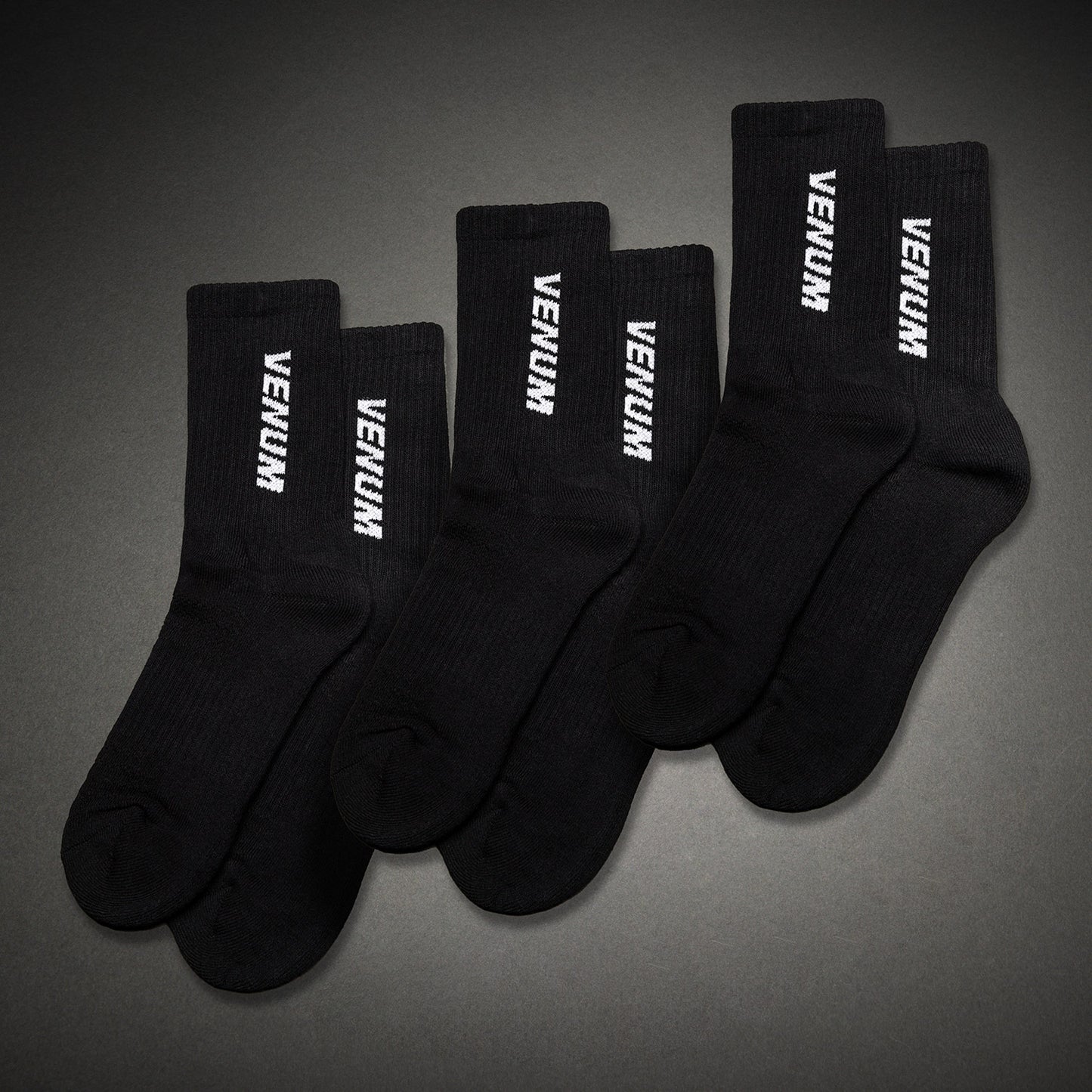 Venum Essential Crew Socks (Set of 3 pairs) - Black/White