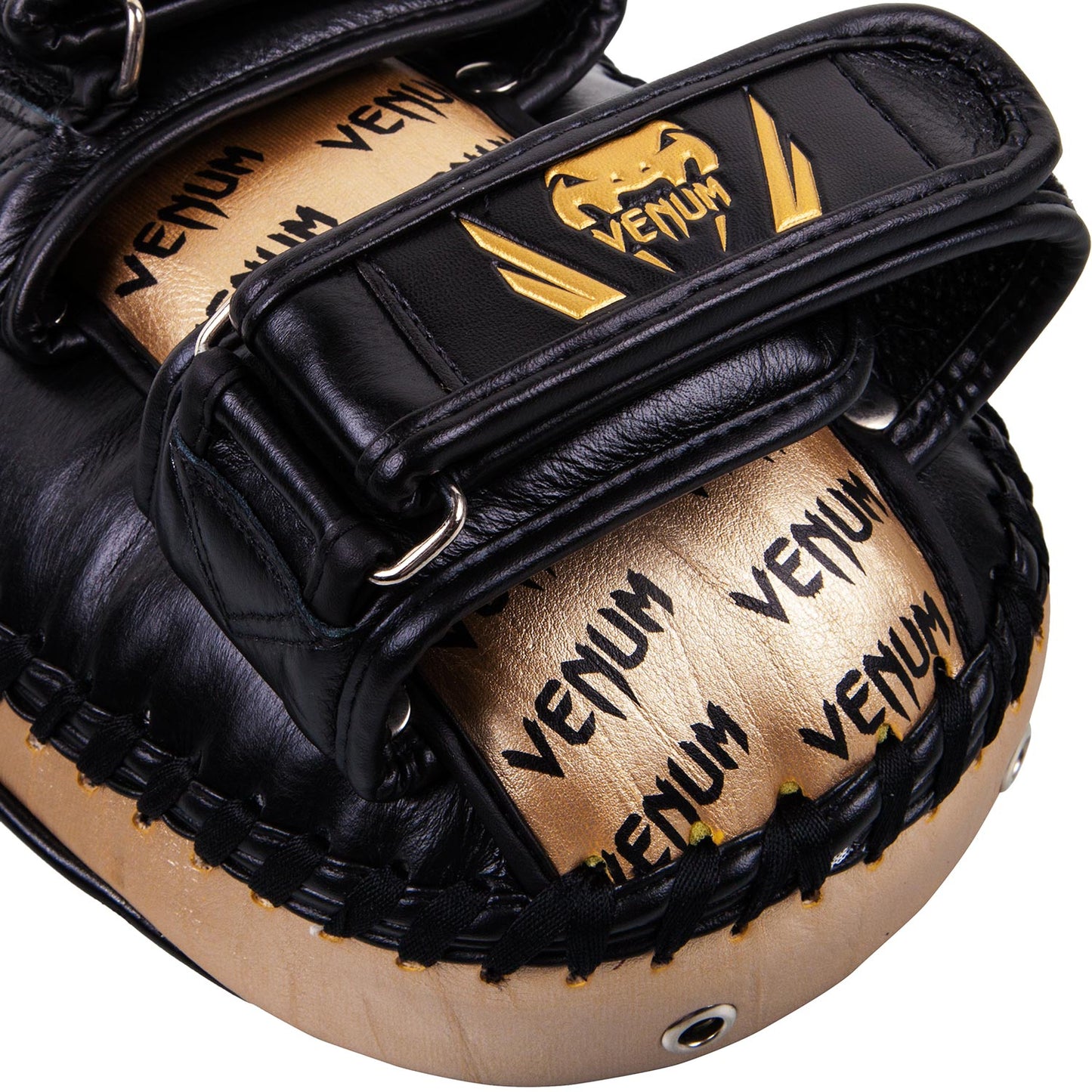 Venum Kick Pads Leather-Black/Gold