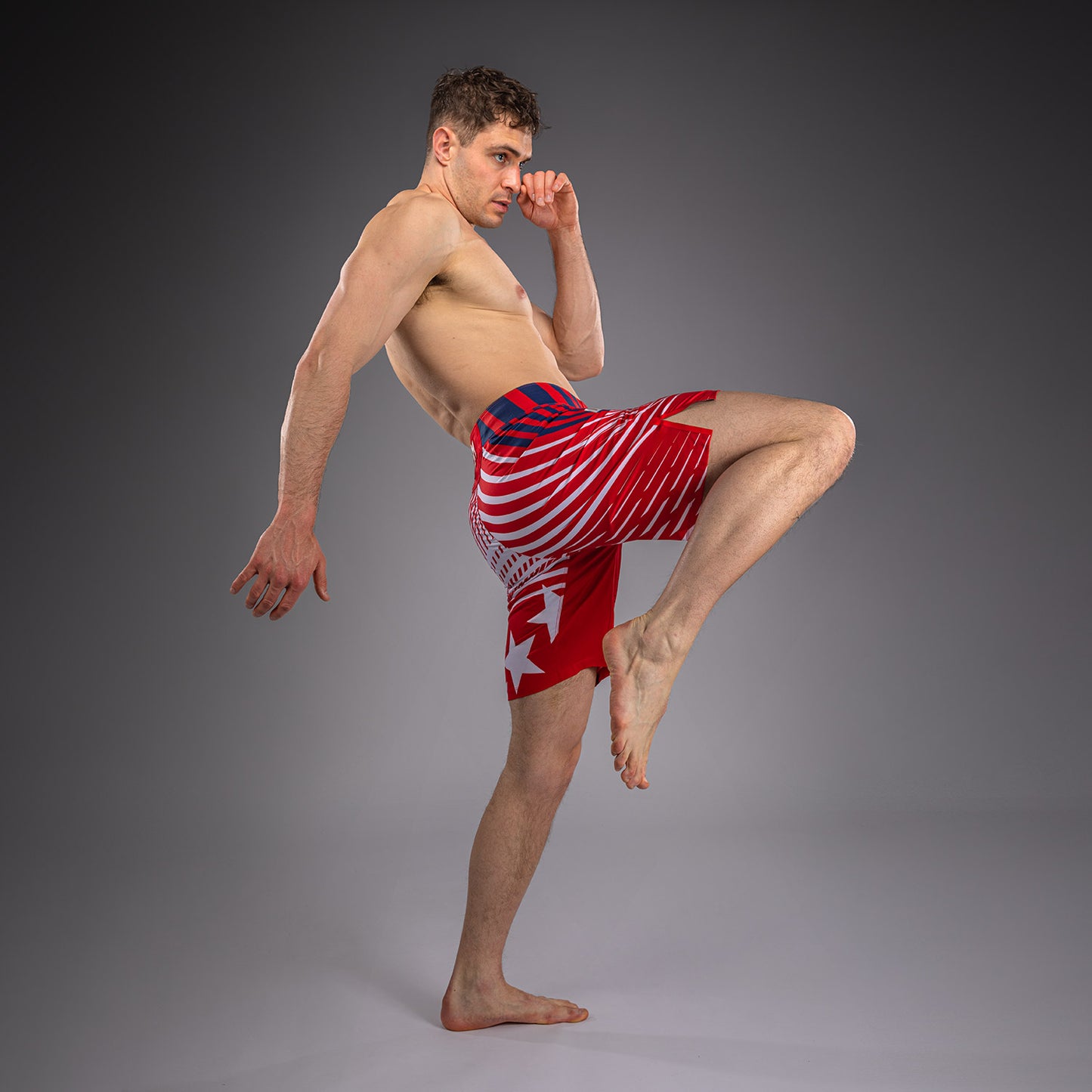 Men's Official UFC Freedom 250 by Venum Red Personalized Authentic Fight Night Long Fit Fight Short