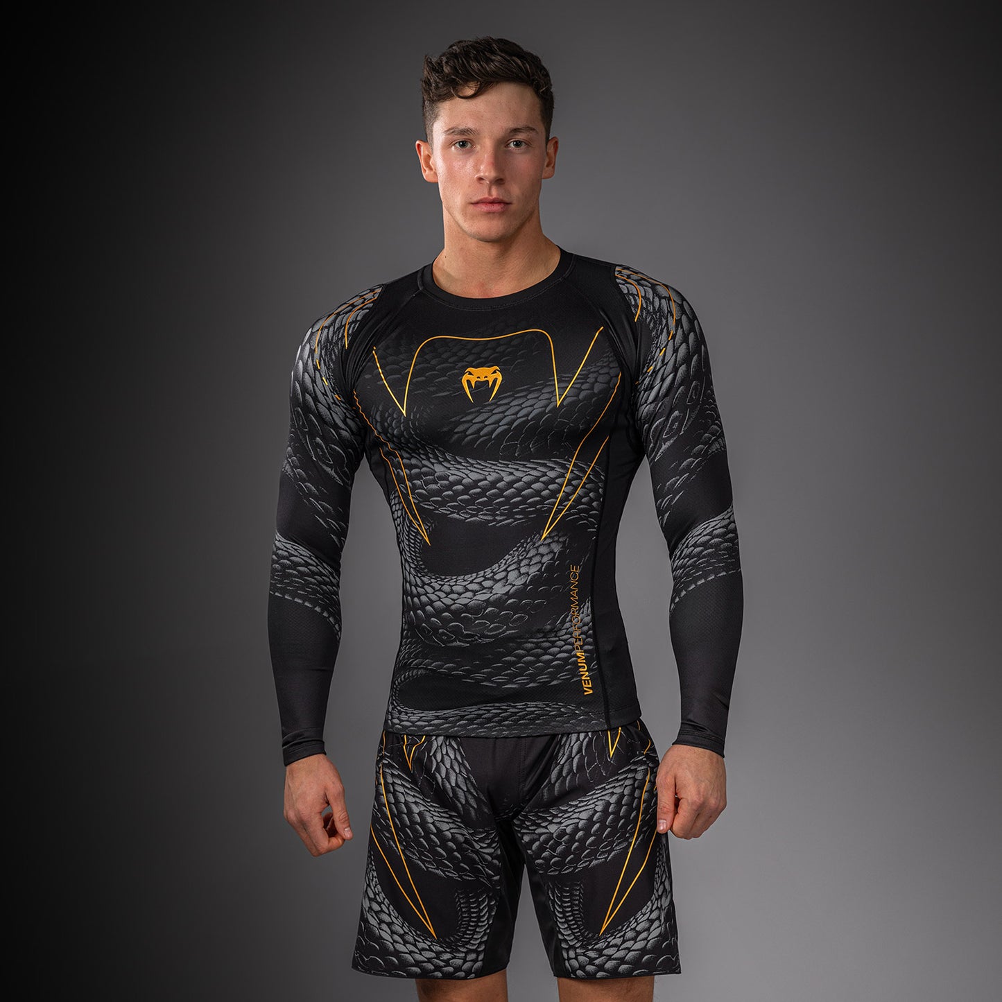 Venum Matupa Long Sleeve Rashguard - Black/Grey/Gold