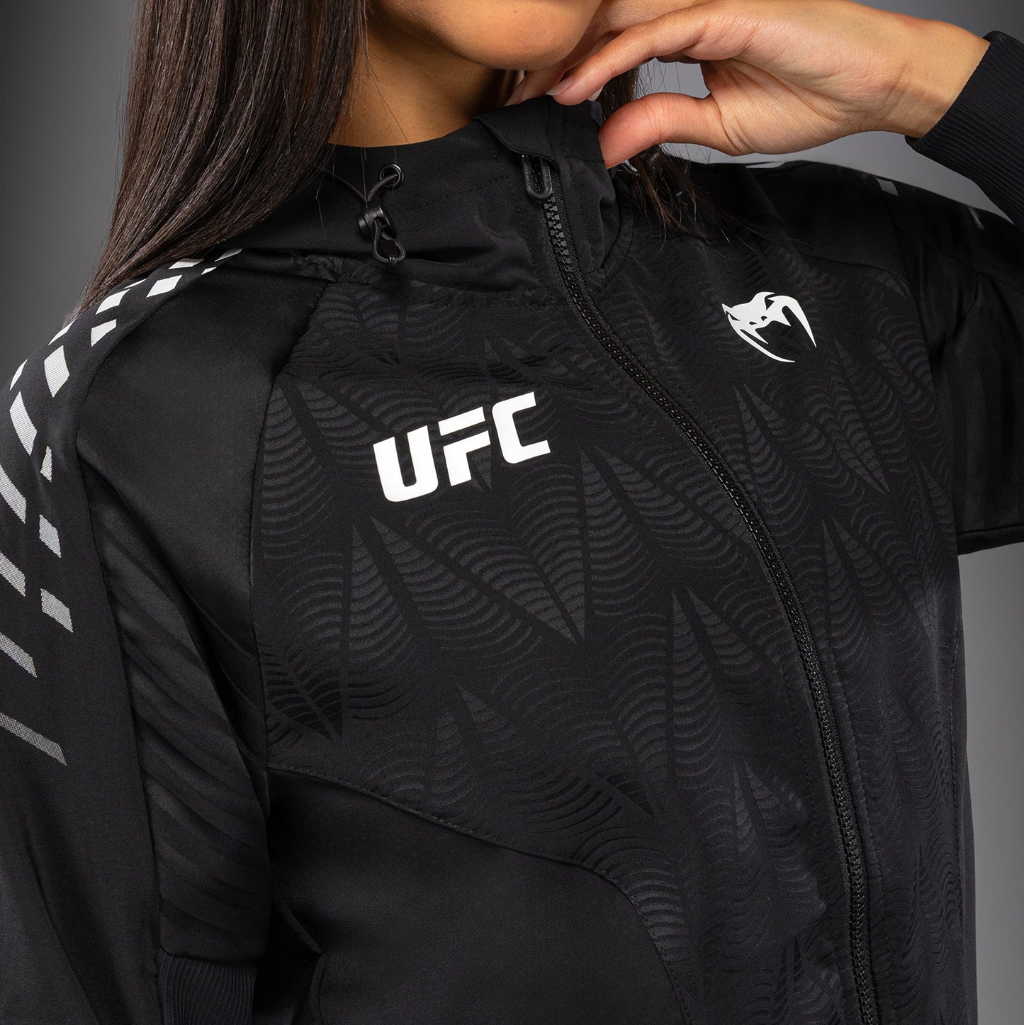 Women's UFC Zenith by Venum Black Authentic Fight Night Walkout Hoodie Personalized