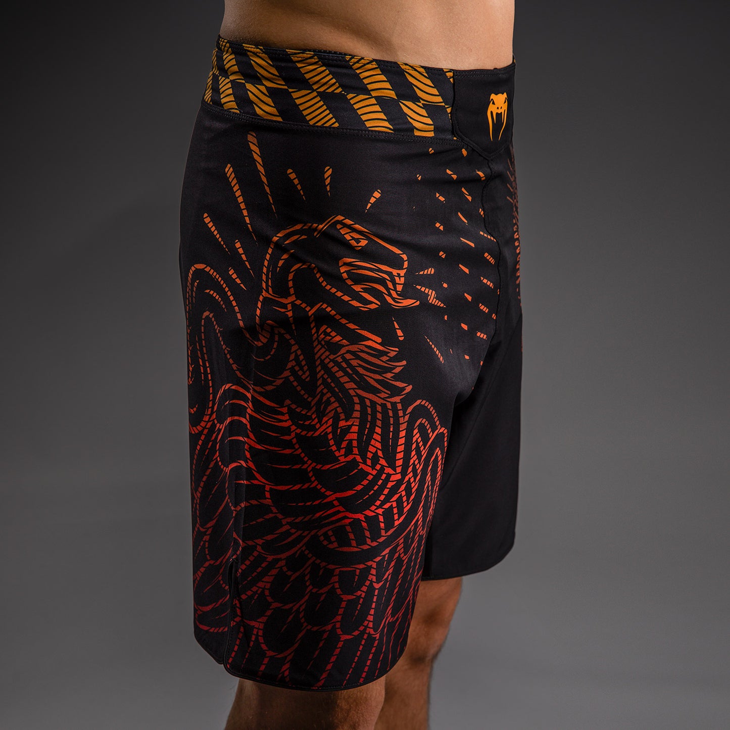 Venum Quetzal Fury Fightshorts - Black/Fury Red/ Tangerine