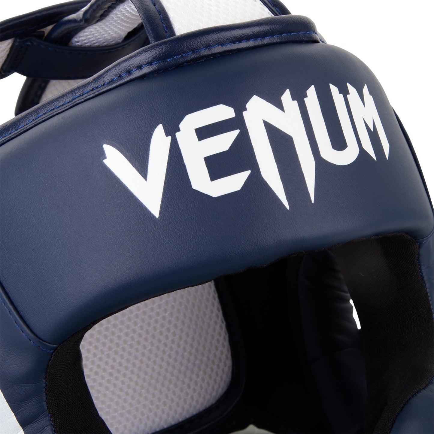 Venum Elite Headgear - White/Navy Blue