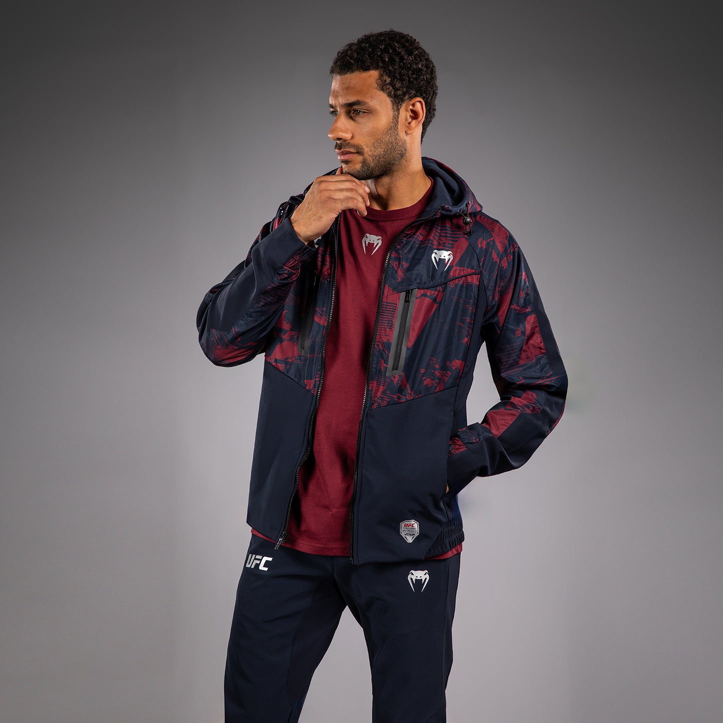 Men's UFC Zenith by Venum Burgundy Authentic Fight Week Zip Hoodie