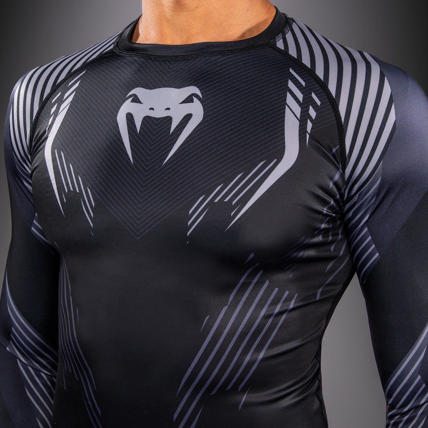 Venum No-Gi 6.0 Long Sleeve Rashguard - Black/Grey