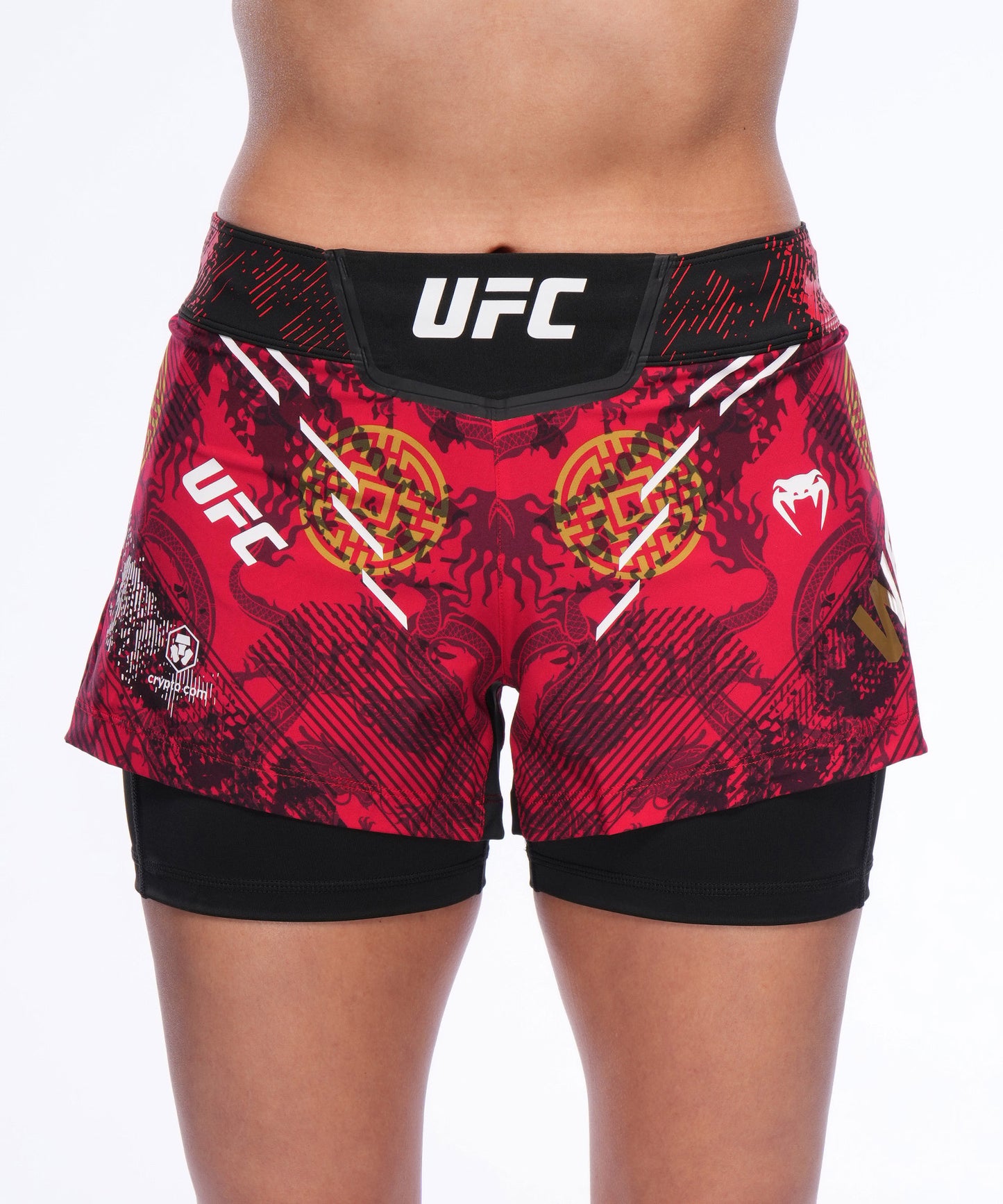 UFC Adrenaline Unrivaled by Venum Weili Zhang Fightshort - Red/Yellow/Black