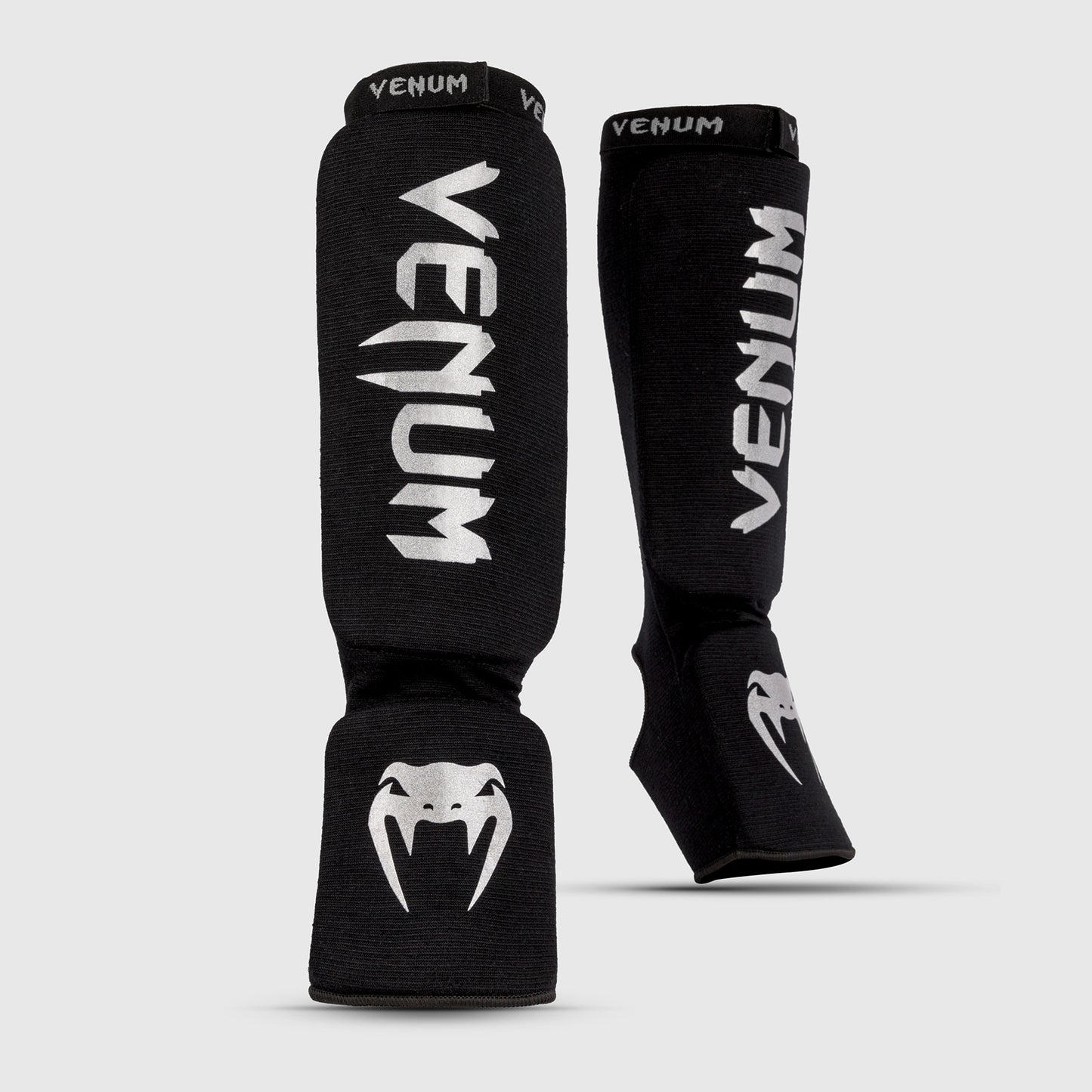 Venum Kontact Shin Guards - Black/Silver