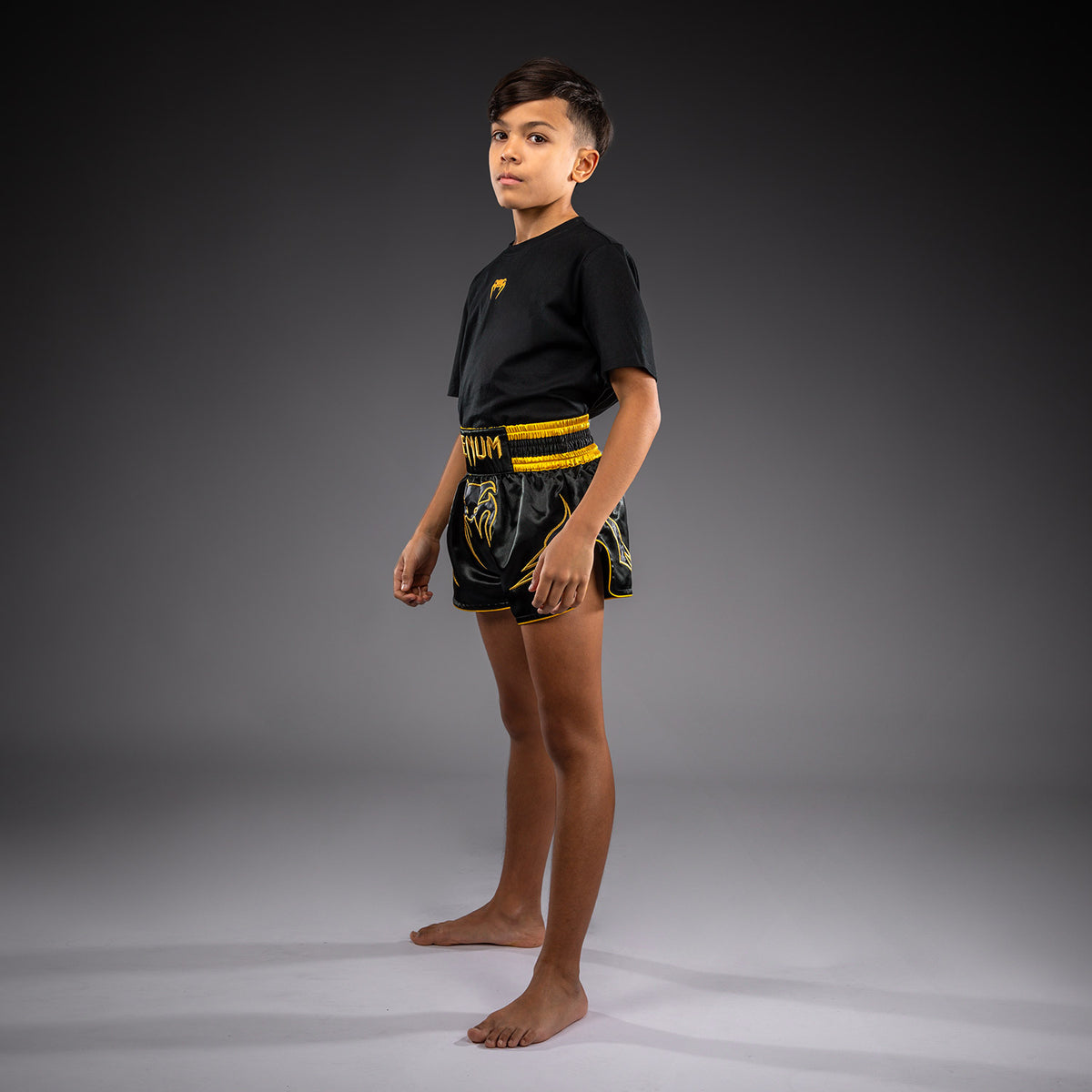 Venum Bangkok Fury Muay Thai Shorts for Kids - Black/Gold