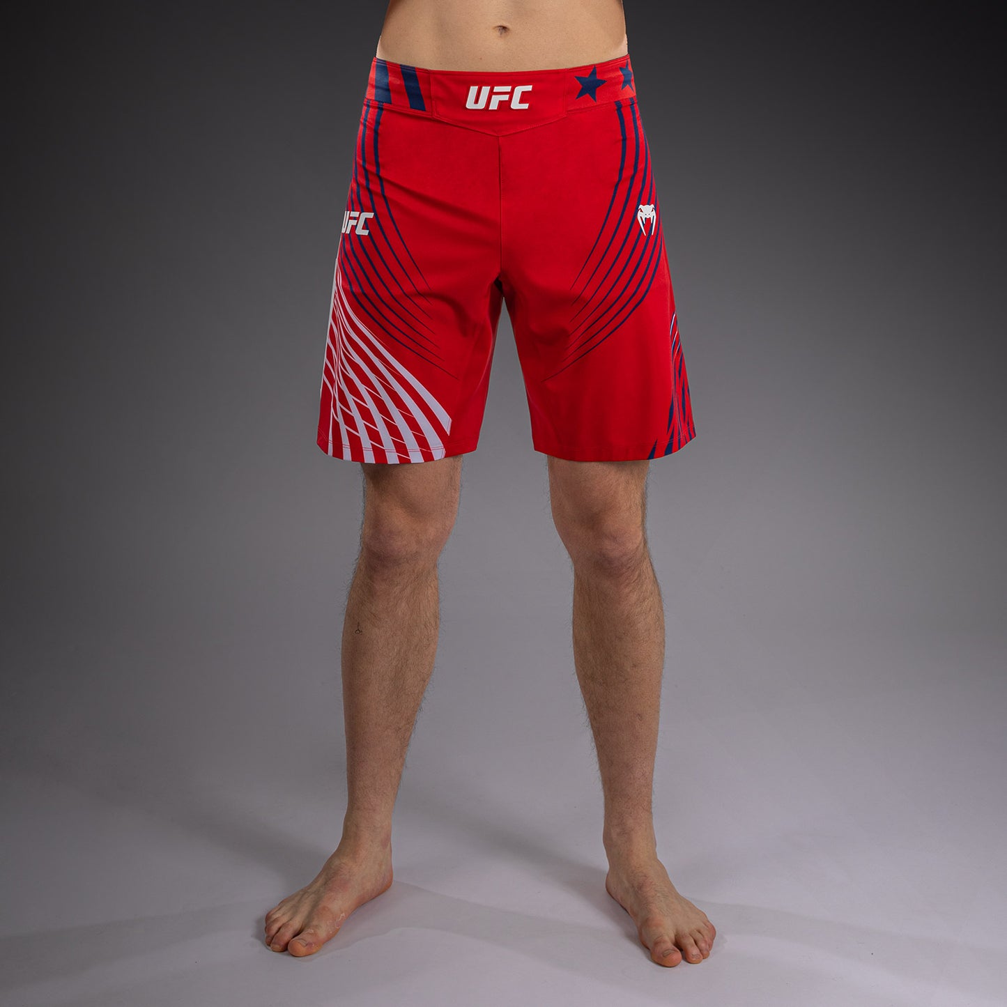 Men's Official UFC Freedom 250 by Venum Red Authentic Fight Night Long Fit Fight Short