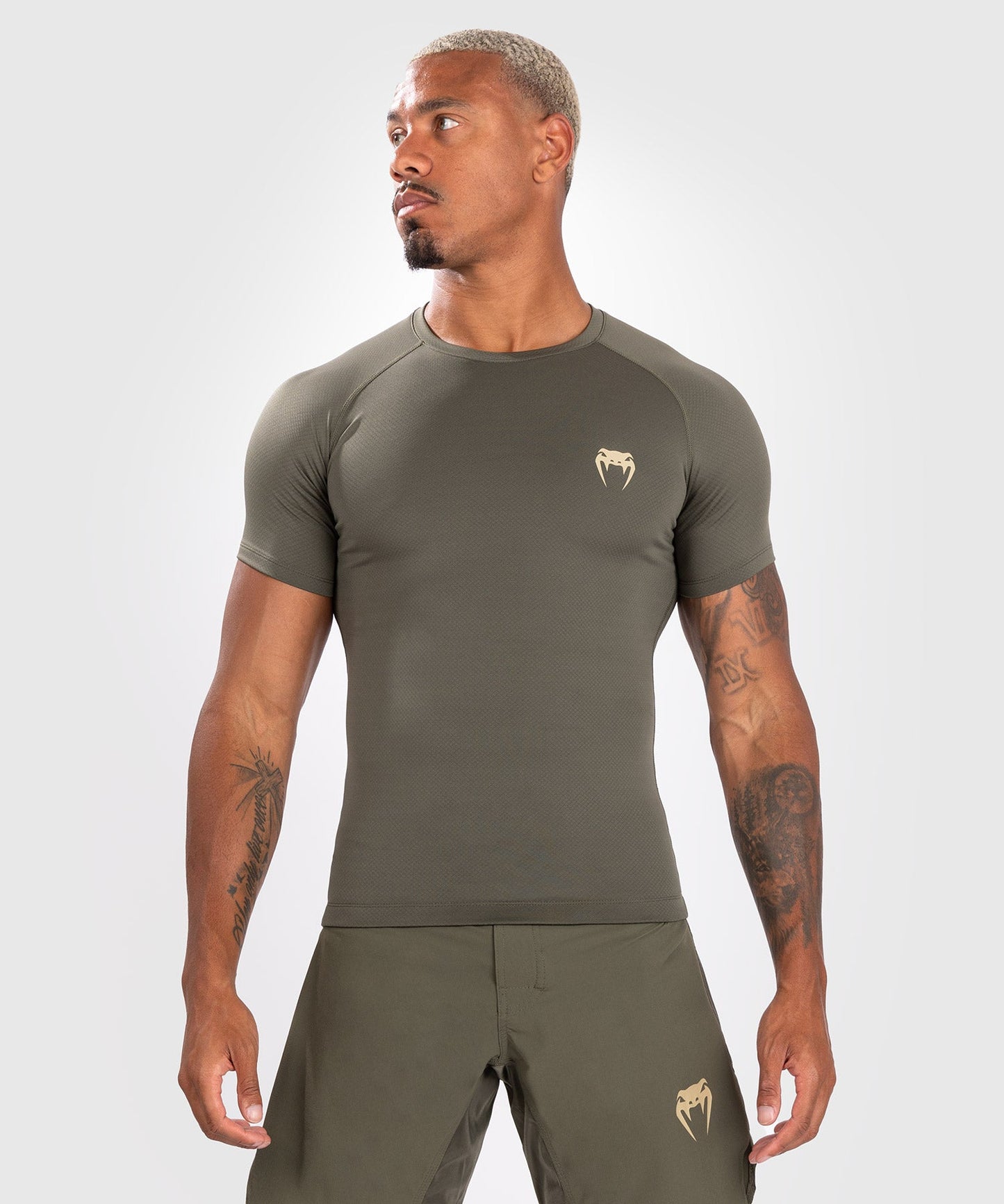 Venum Contender Men’s Short Sleeve Rashguard - Khaki