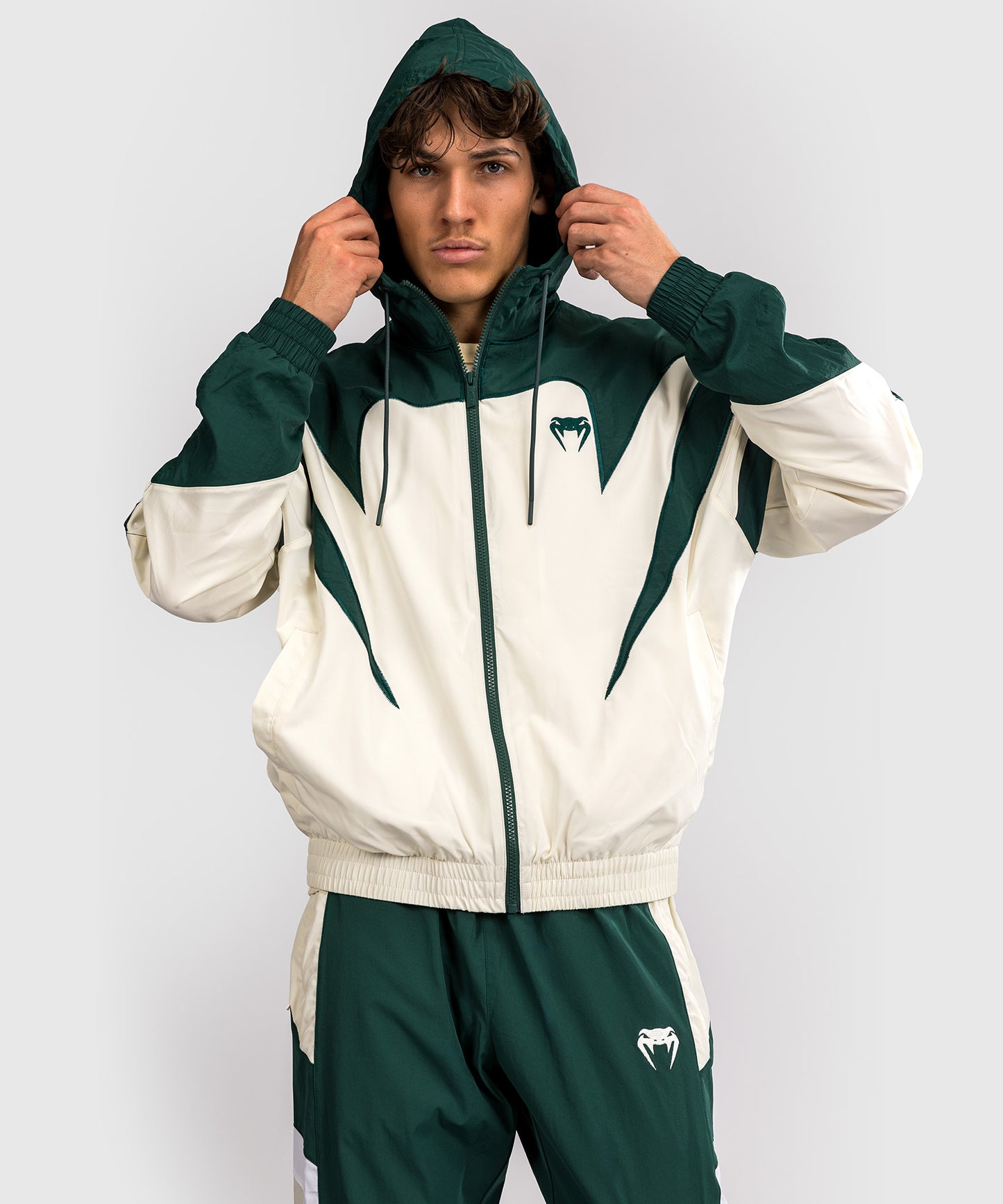 Venum Attack 90 Tracksuit Jacket - Forest Green/Ice