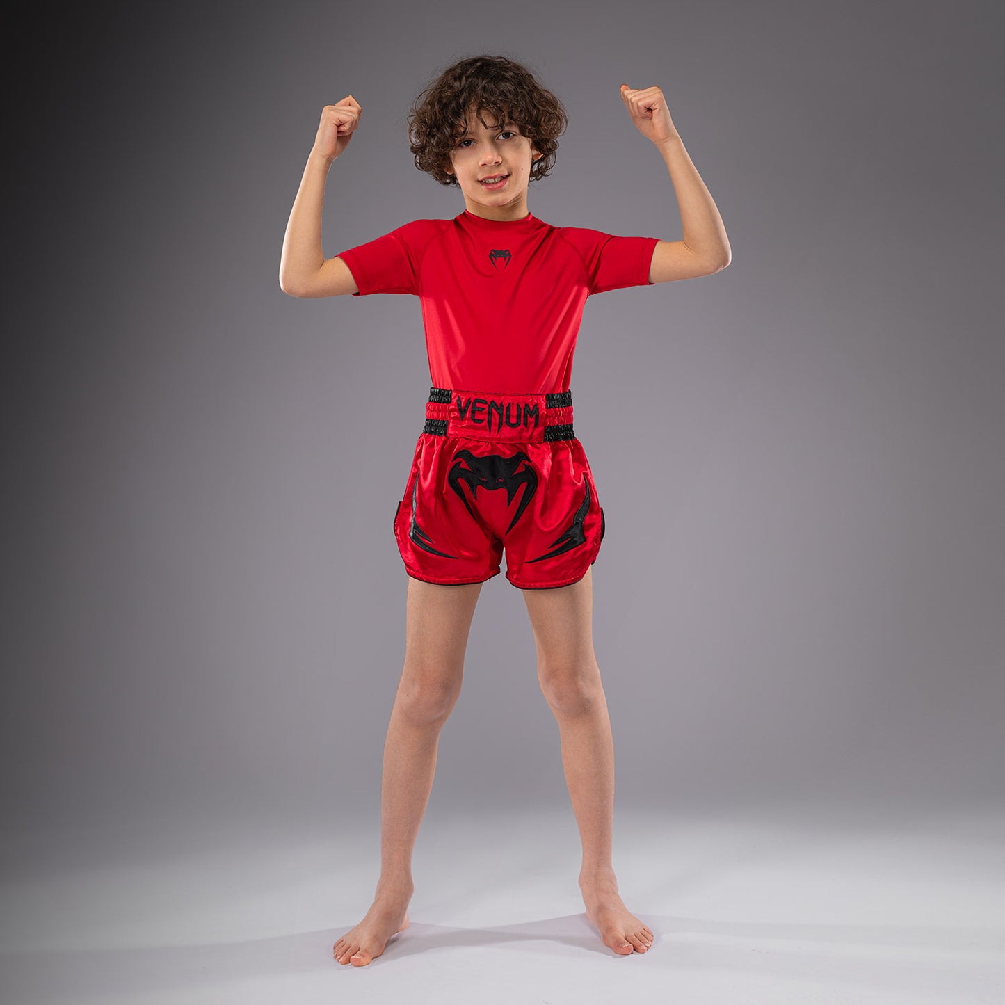 Venum Inferno Kids Thai Shorts - Cherry Red