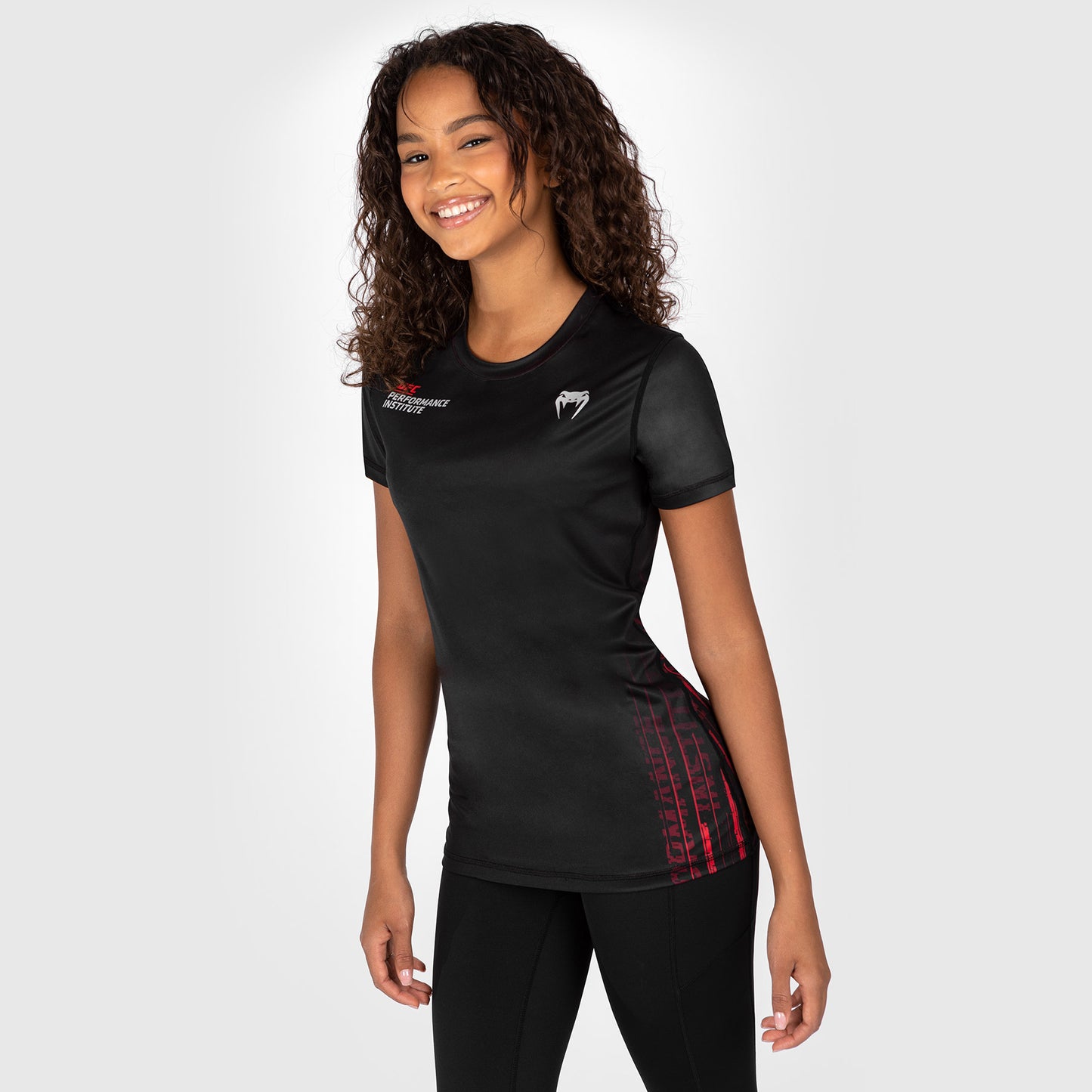 UFC Venum Performance Institute 2.0 Women’s Dry-Tech Shirt - Black/Red