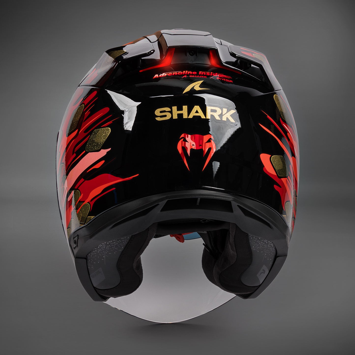 Venum x Shark SKWAL i3 JET Motorcycle Helmet - Red/Gold
