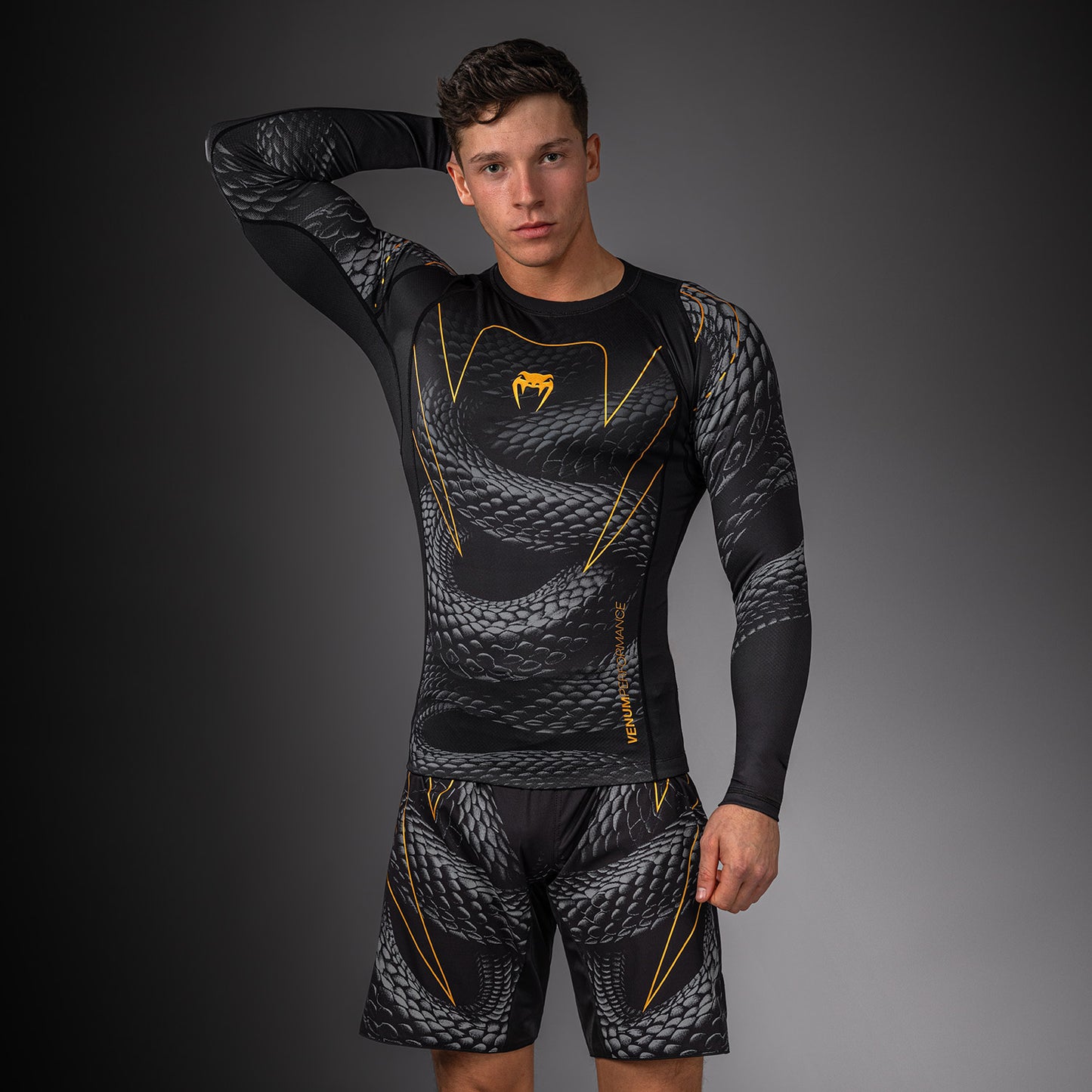 Venum Matupa Long Sleeve Rashguard - Black/Grey/Gold