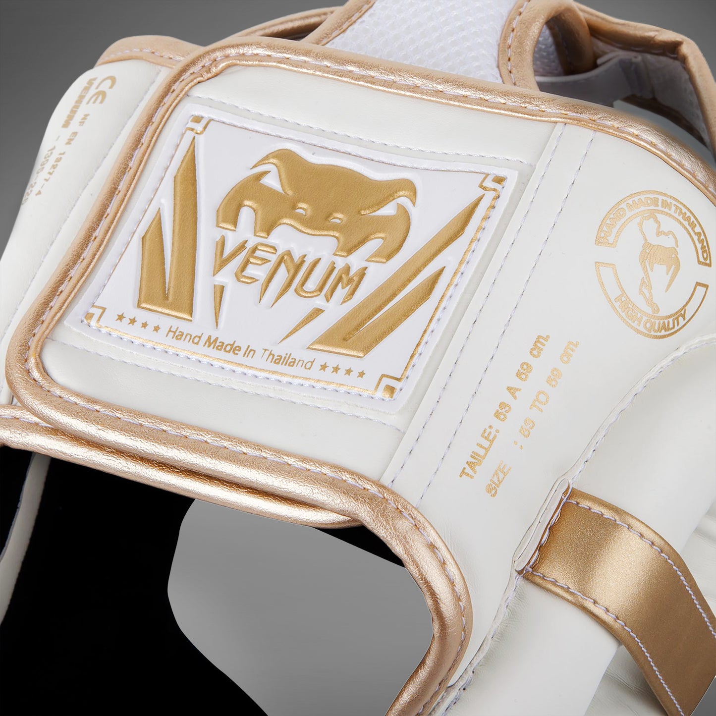 Venum Elite Headgear-White/Gold