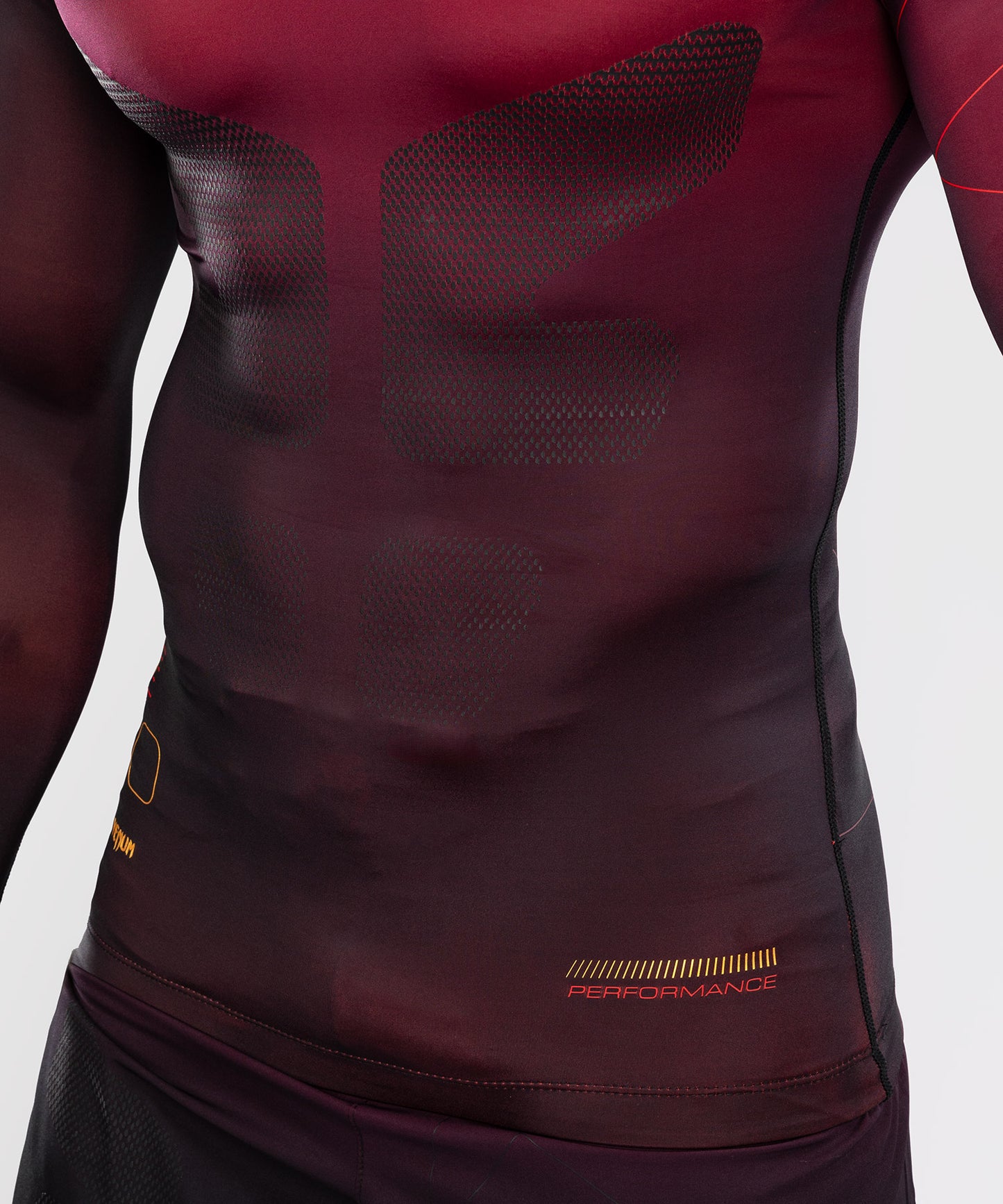 Venum Tactical XT Men's Long Sleeve Rashguard - Black/Burgundy/Gold