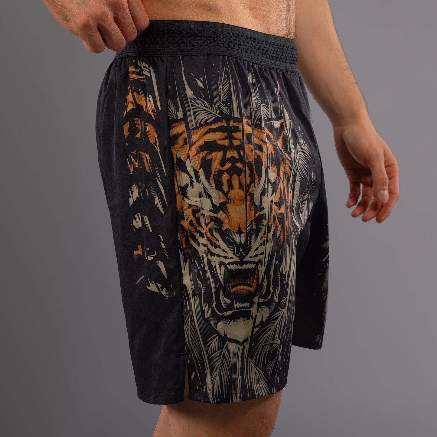 Venum Tiger Men's Training Shorts - Black/Neon Orange