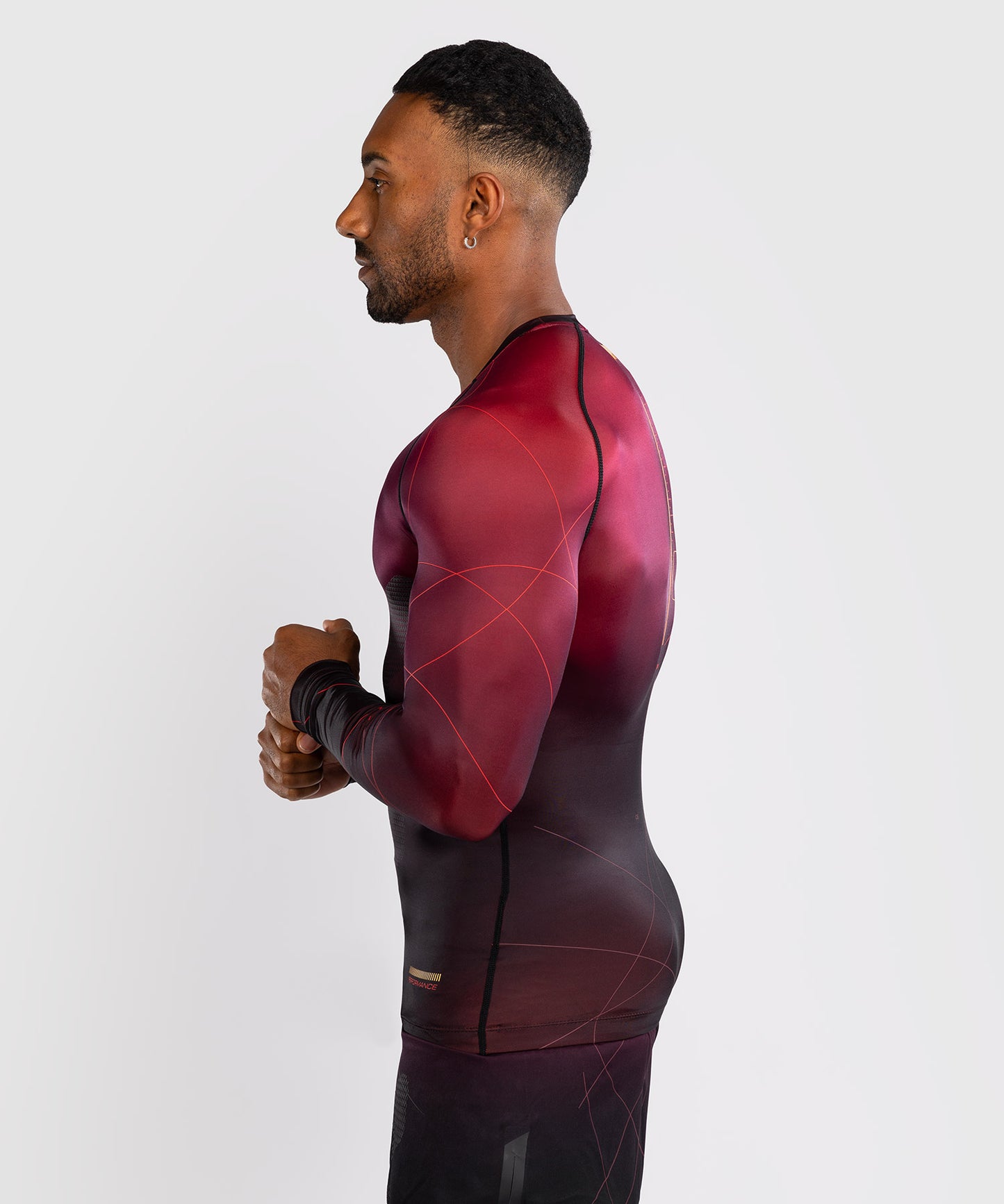 Venum Tactical XT Men's Long Sleeve Rashguard - Black/Burgundy/Gold