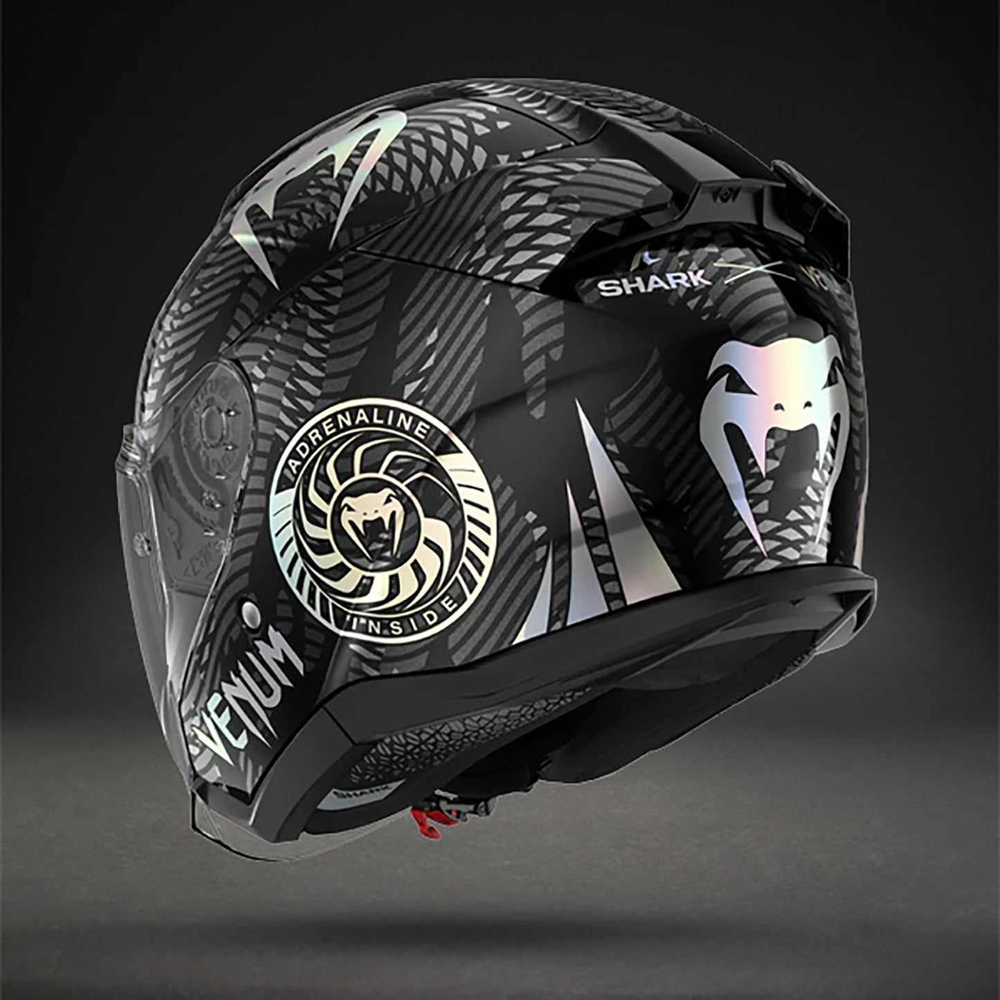 Venum x Shark SKWAL JET Motorcycle Helmet - Black Chrom Anthracite