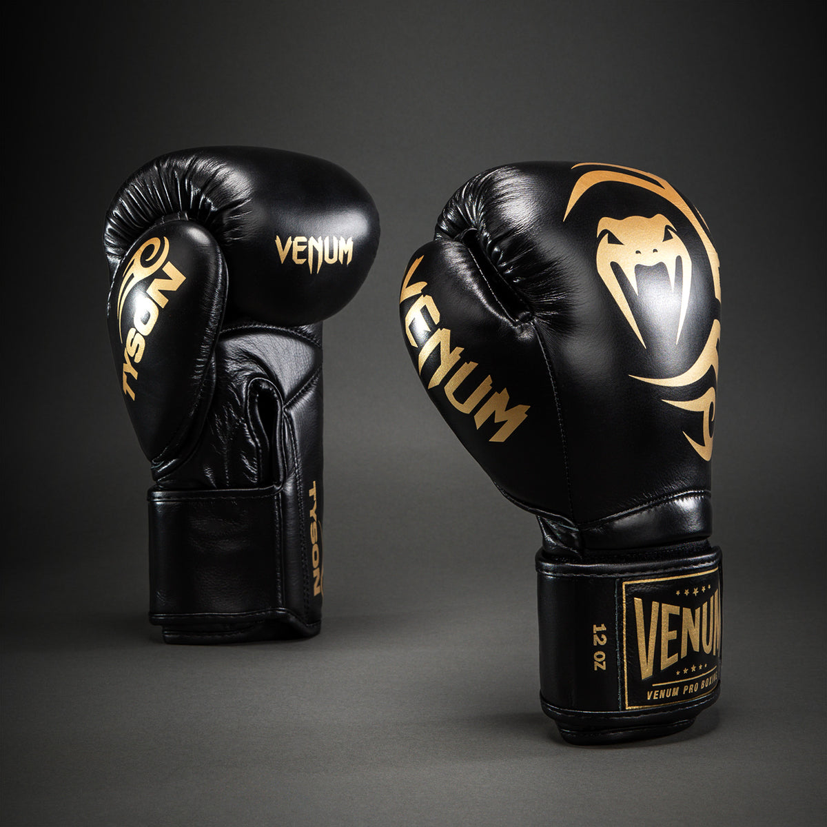 Venum Giant 2.0 Mike Tyson Pro Boxing Gloves - Black/Gold + Drawstring Bag
