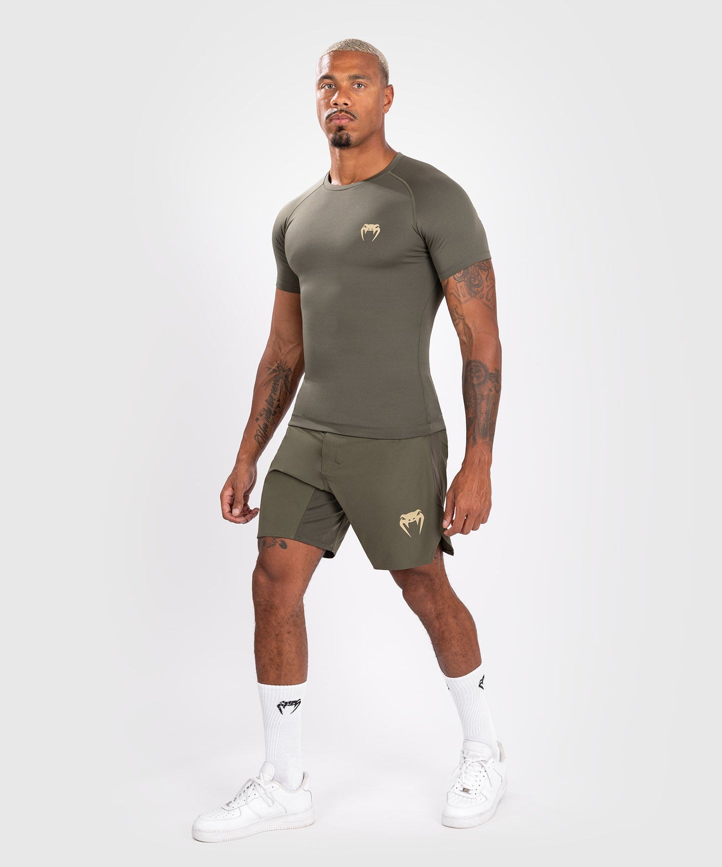 Venum Contender Men’s Short Sleeve Rashguard - Khaki