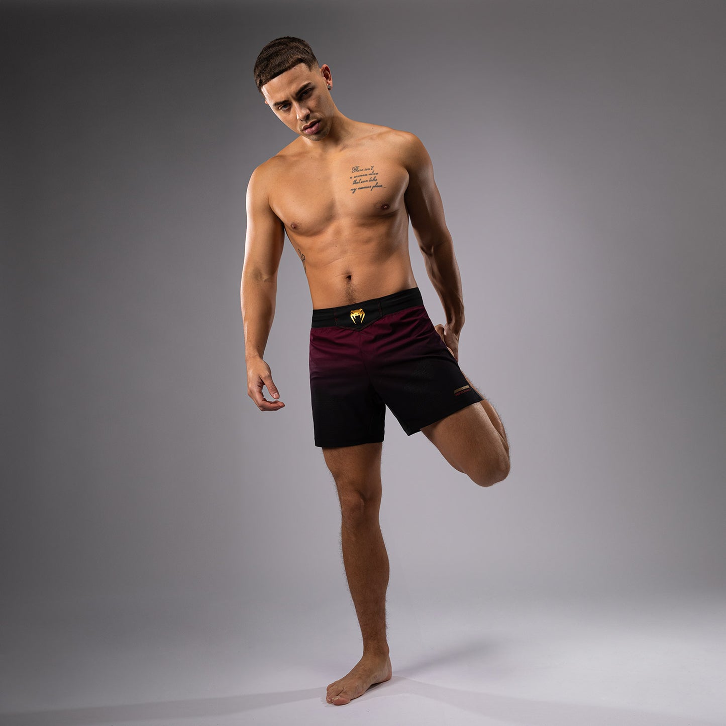 Venum Tactical XT Fight short - Black/Burgundy/Gold