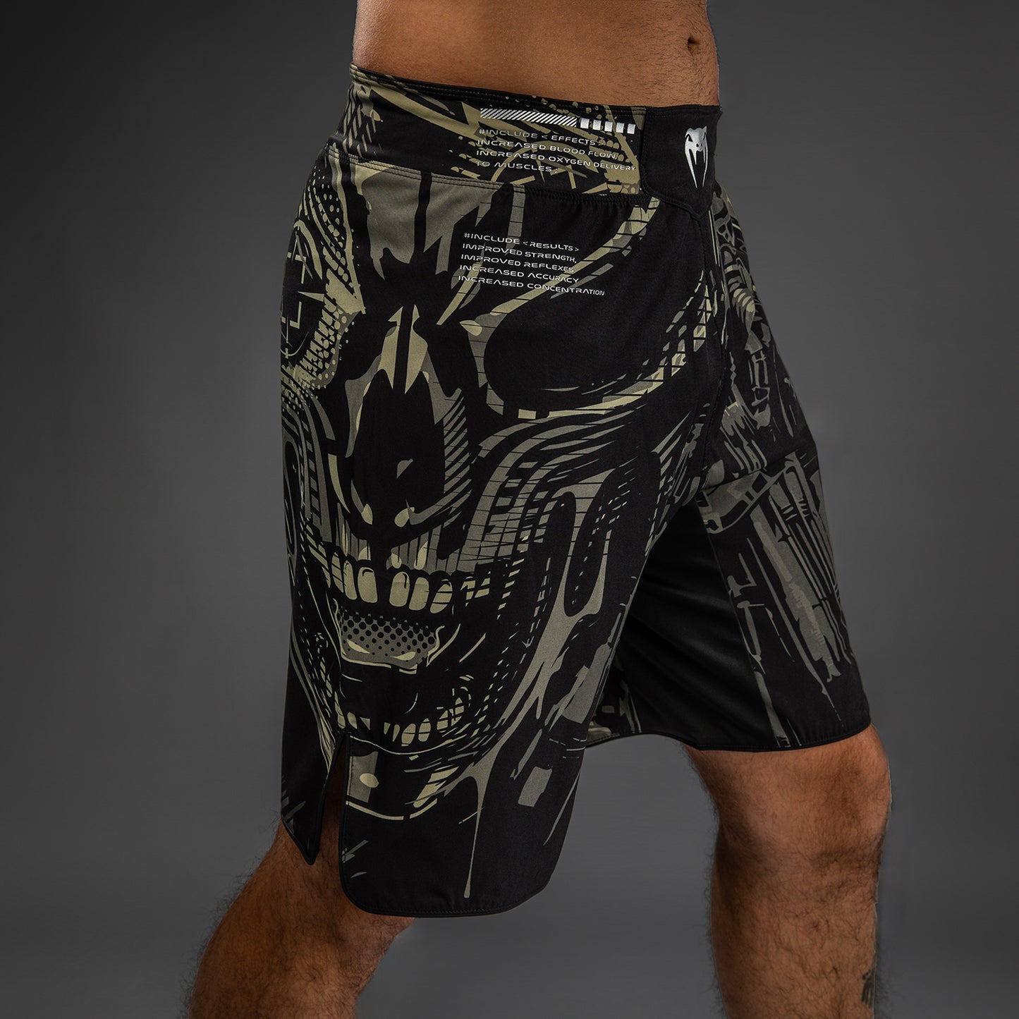 Venum Invader Fight Shorts - Black/Sand