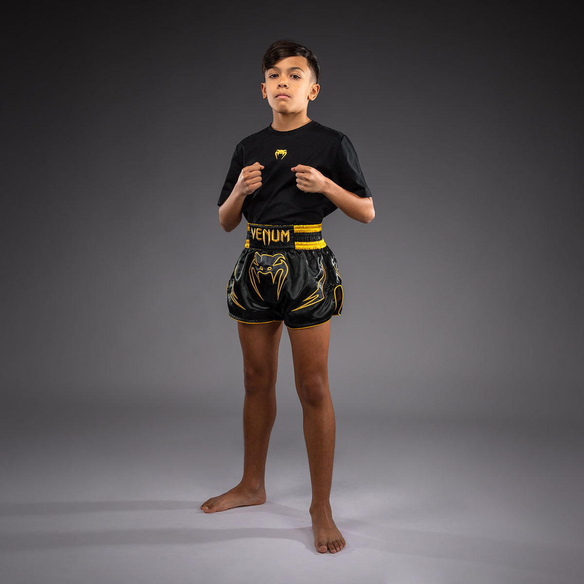 Venum Bangkok Fury Muay Thai Shorts for Kids - Black/Gold