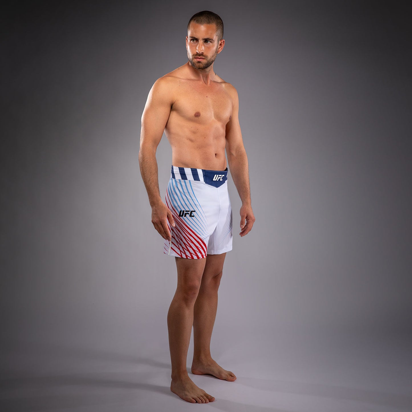 Men's Official UFC Freedom 250 by Venum White Personalized Authentic Fight Night Short Fit Fight Short