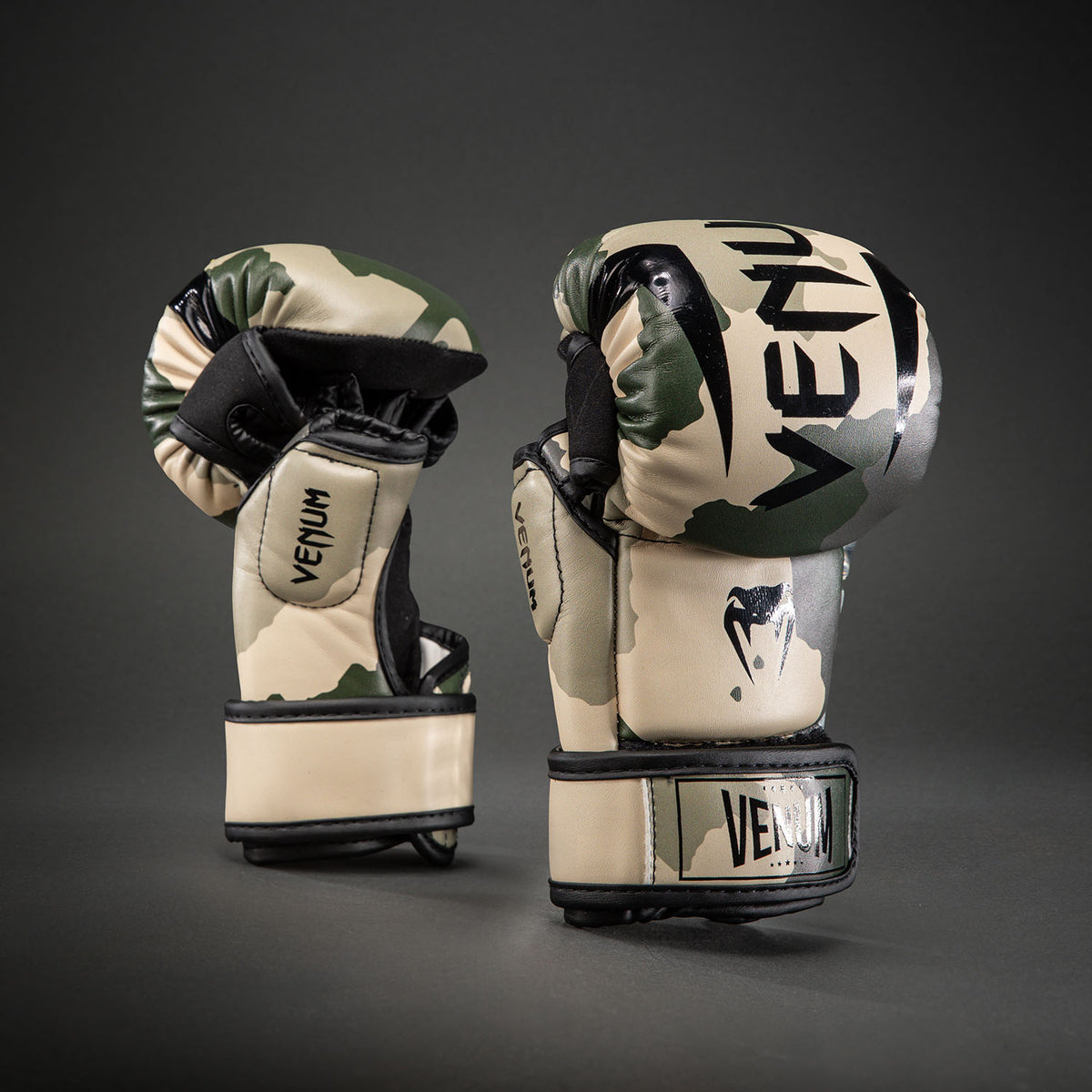Venum Elite Camo Sparring Gloves - Khaki/ Off-white
