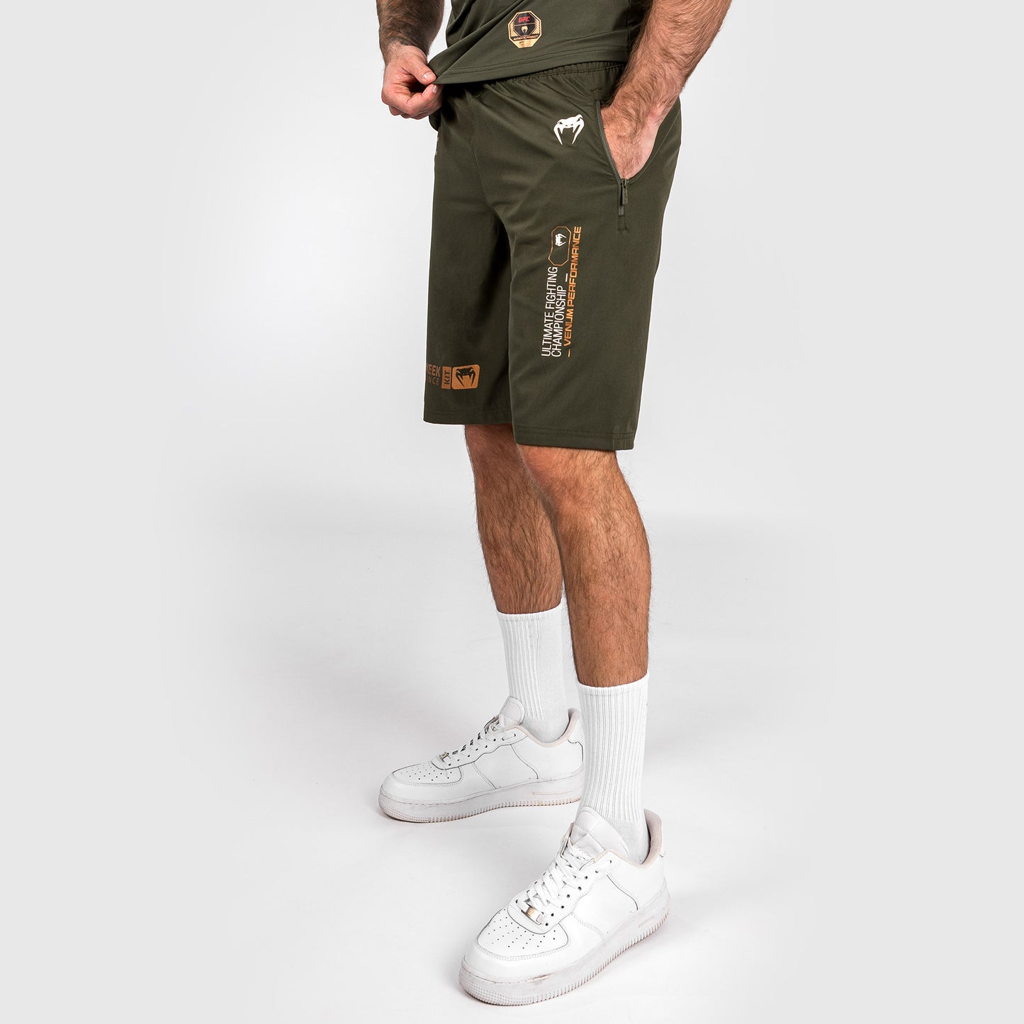 UFC Adrenaline by Venum Fight Week Men’s Performance Shorts - Khaki/Bronze