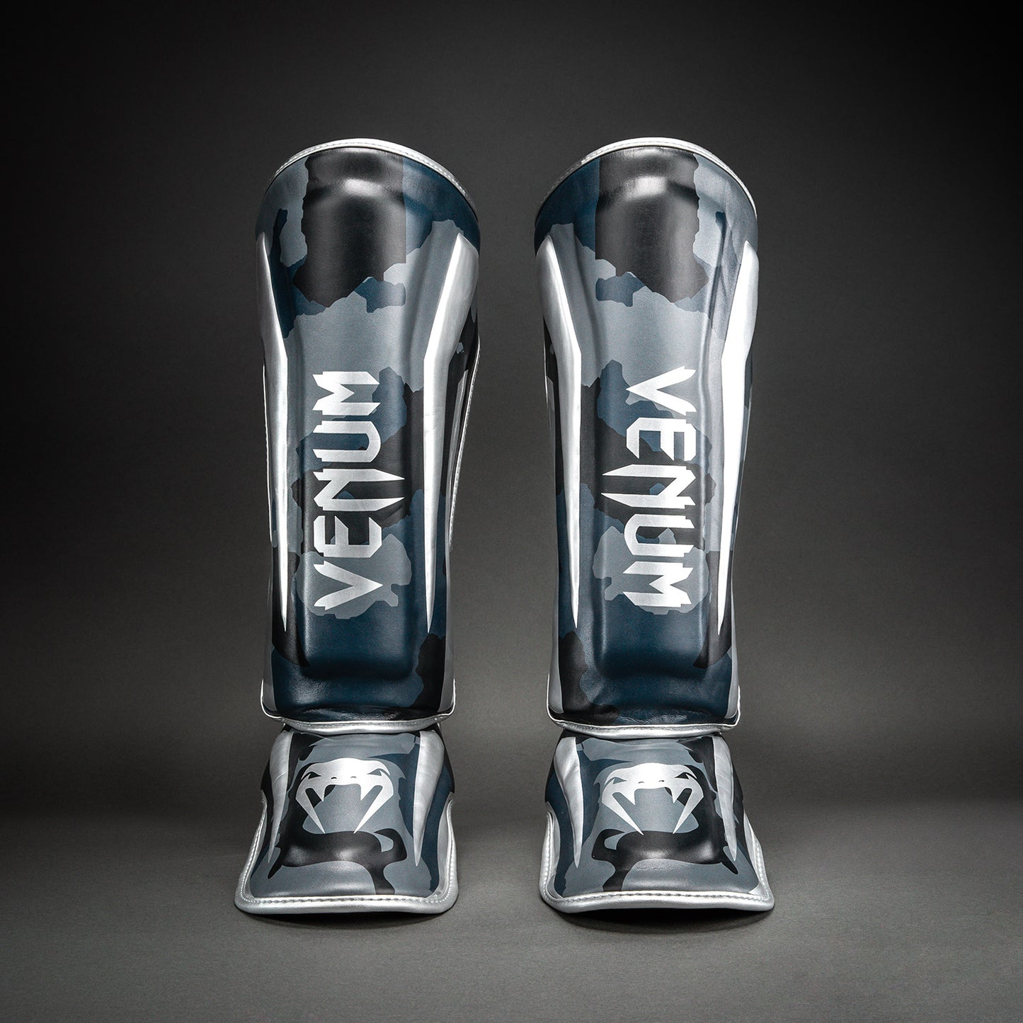 Venum Elite Camo Shin Guards - Dark Navy/Blue