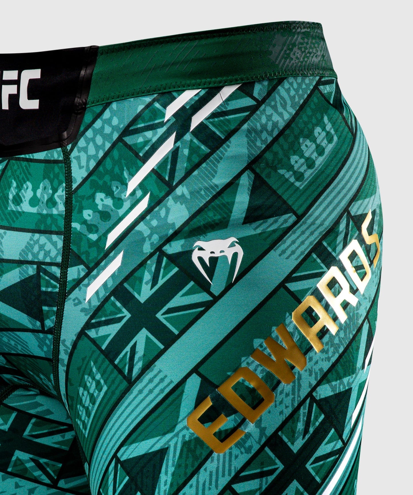 UFC Adrenaline Unrivaled by Venum Vale Tudo Short For Men's - Green - Leon Edwards