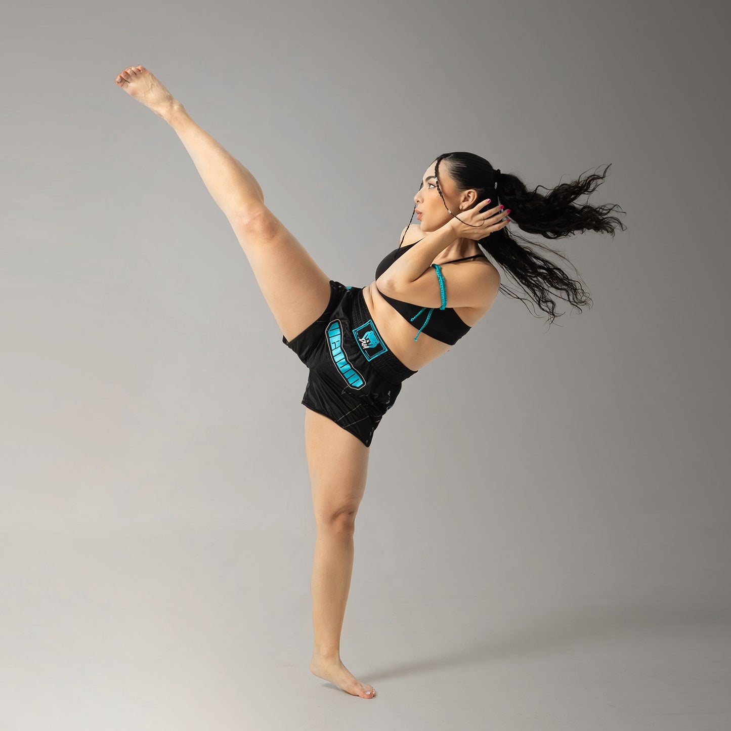 Venum x Dua Muay Thai Shorts - Black/Electric Blue