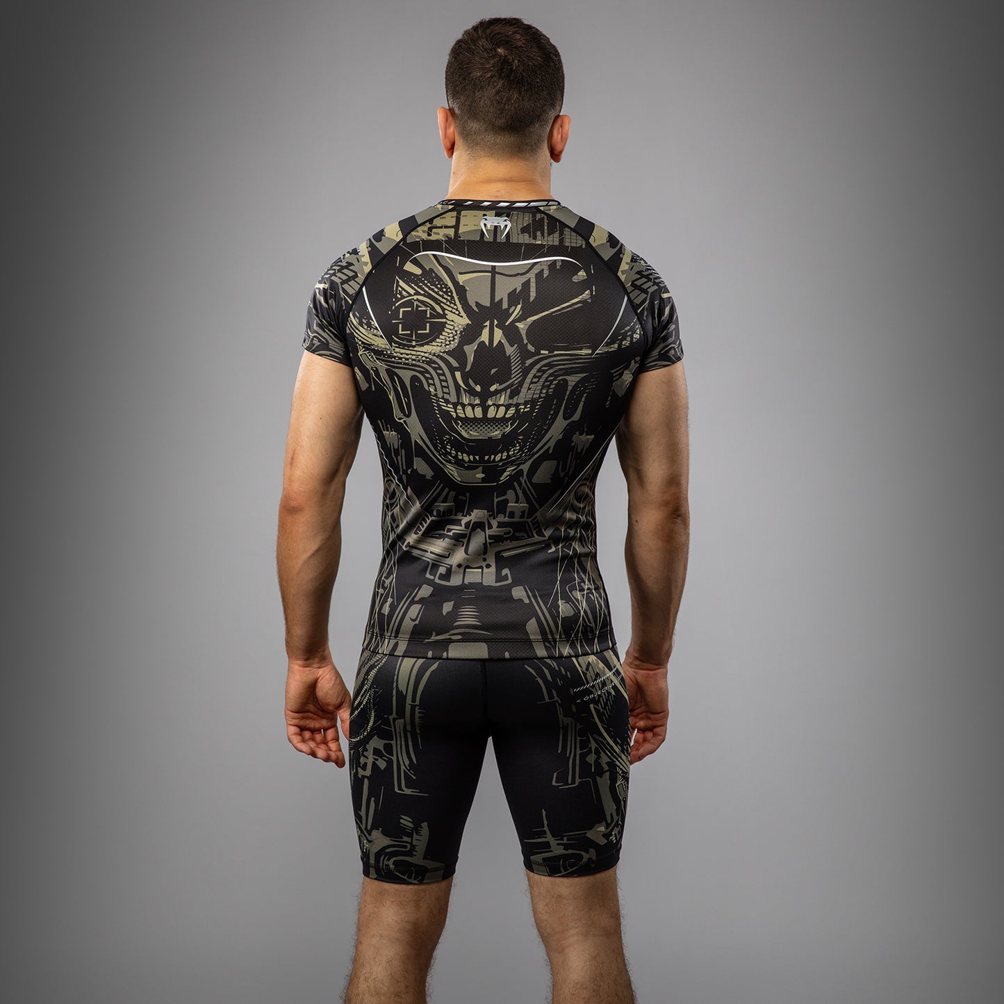 Venum Invader Short Sleeve Rashguard - Black/Sand