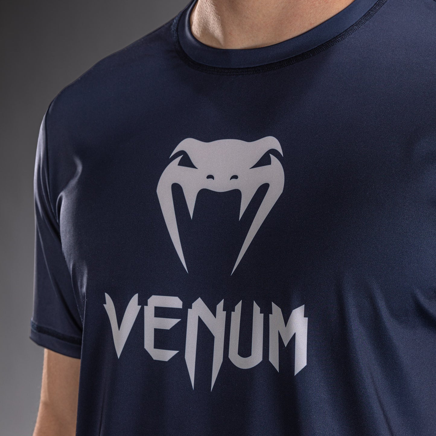 Venum Classic Dry Tech T-Shirt - Navy Blue/White