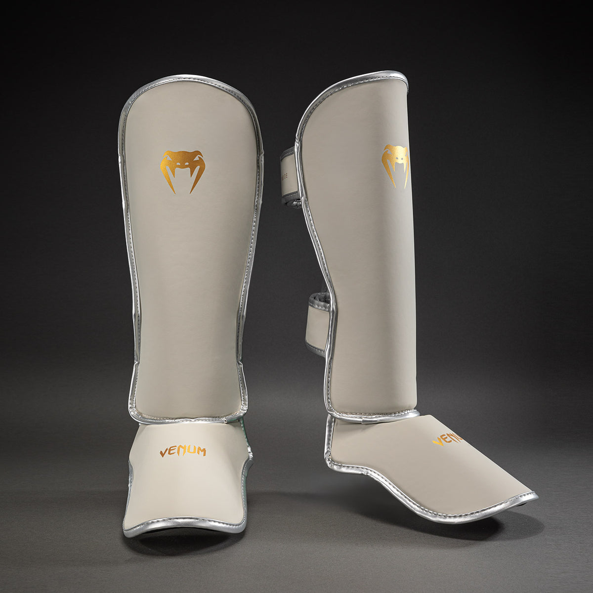 Venum Contender 1.5 Shin Guards - Ivory/Gold