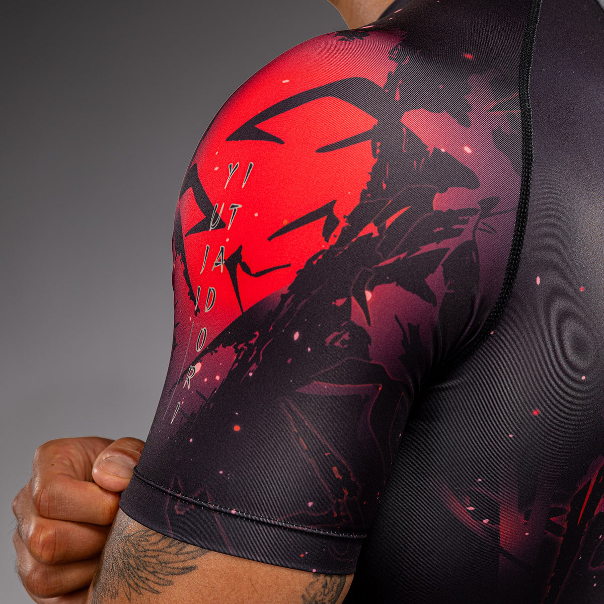 Jujutsu Kaisen x Venum Itadori Short Sleeve Rashguard - Black/Red