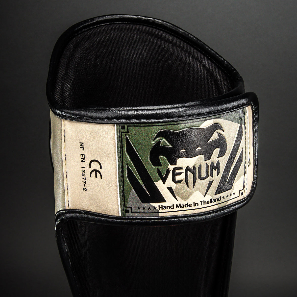 Venum Elite Camo Shin Guards - Khaki/ Off-White