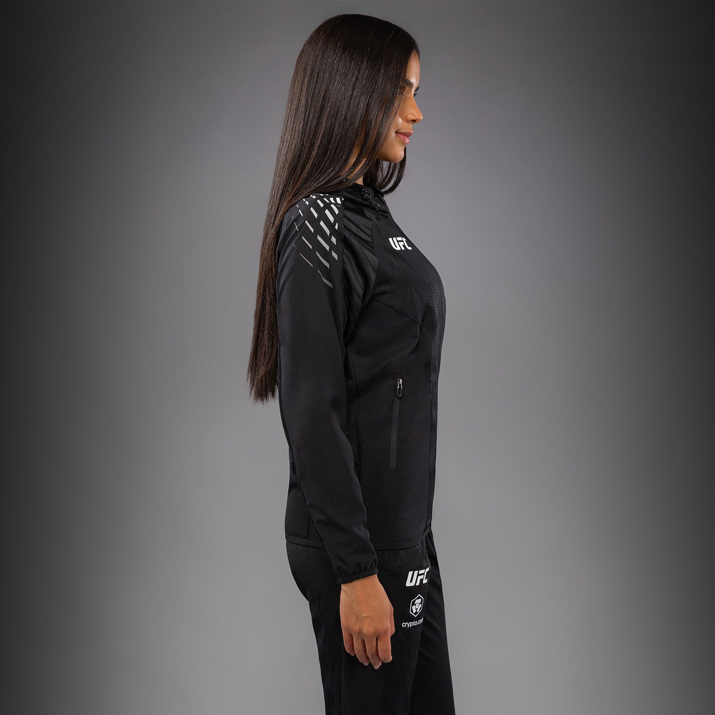 Women's UFC Zenith by Venum Black Authentic Fight Night Walkout Hoodie Personalized