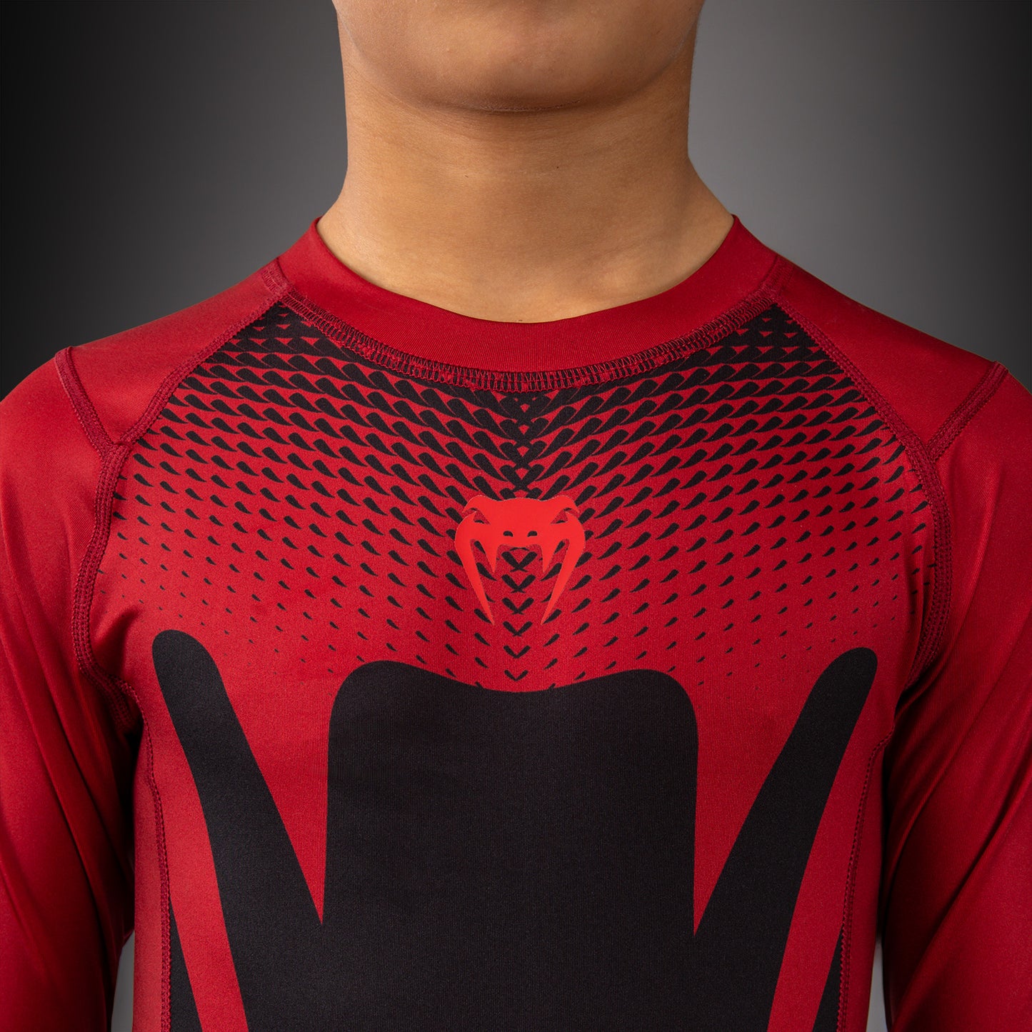 Venum Attack Kids Long Sleeve Rashguard - Black/Red