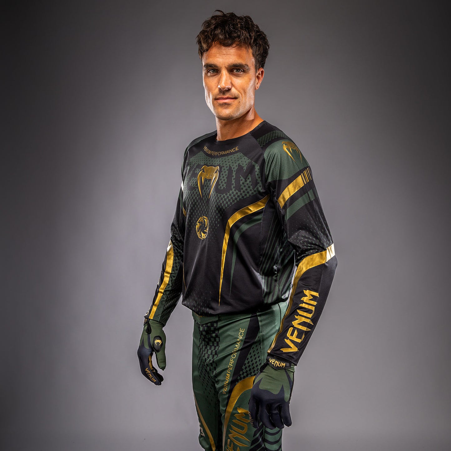 Venum MX Challenger Jersey - Black/Green/Gold