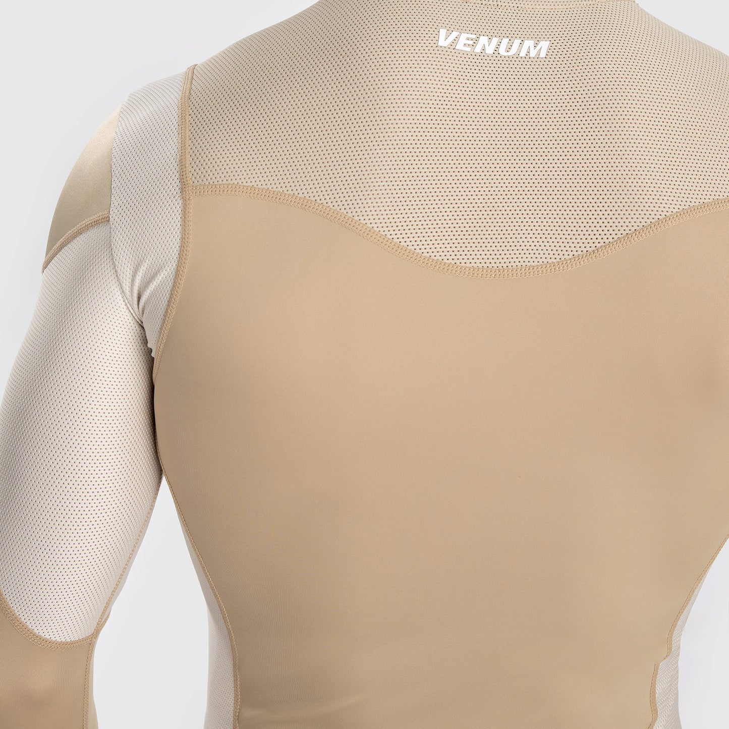 Venum Tempest Men's Long Sleeve Rashguard - Beige/Sand