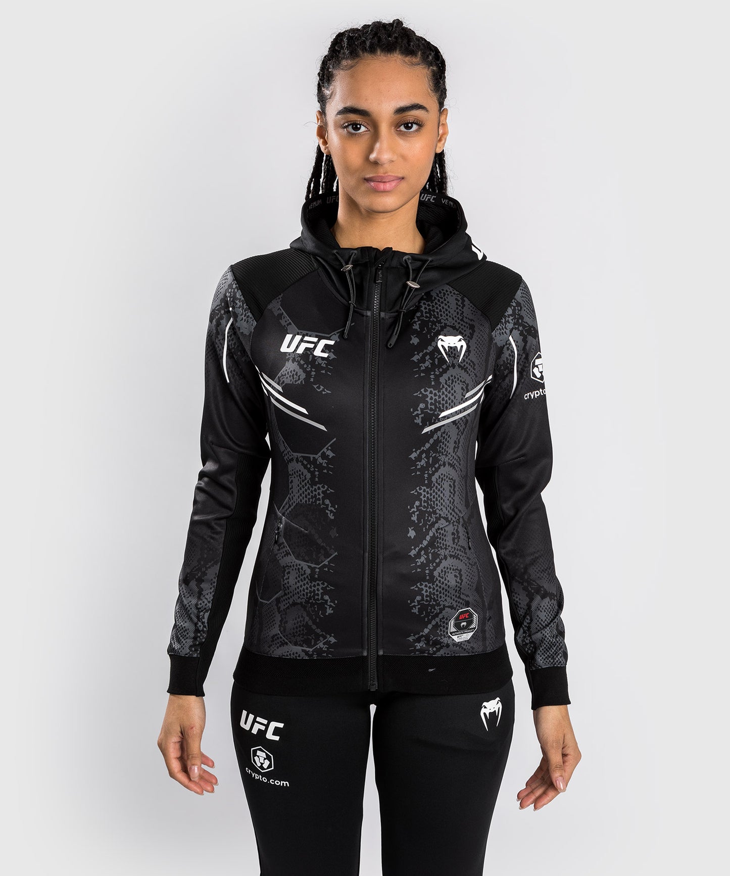 UFC Adrenaline by Venum Authentic Fight Night  Women’s Walkout Hoodie - Black